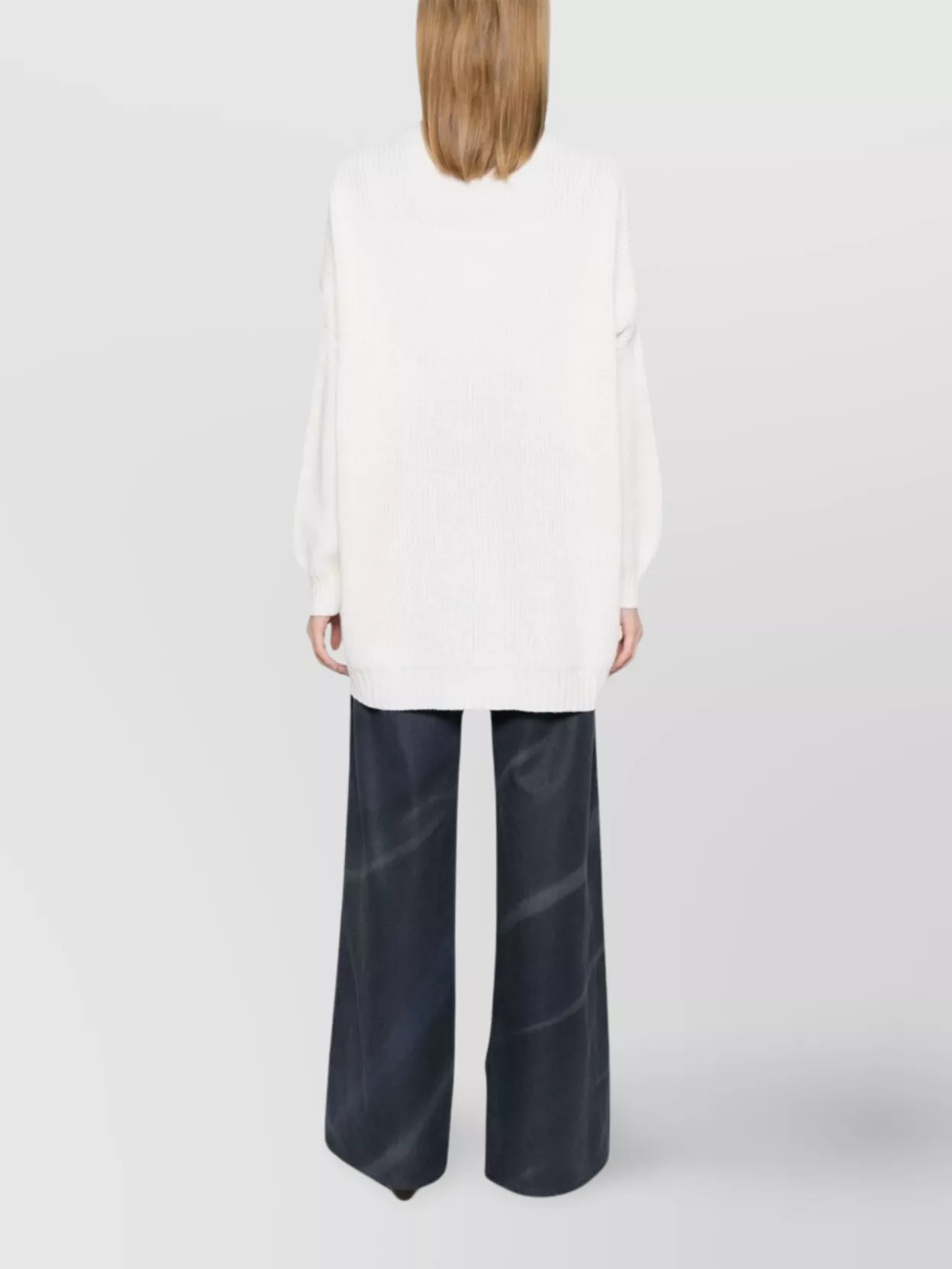 Emporio Armani Logo V-Neck Wool Blend Sweater