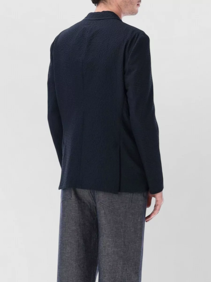 Emporio Armani Seersucker Single-Breasted Blazer