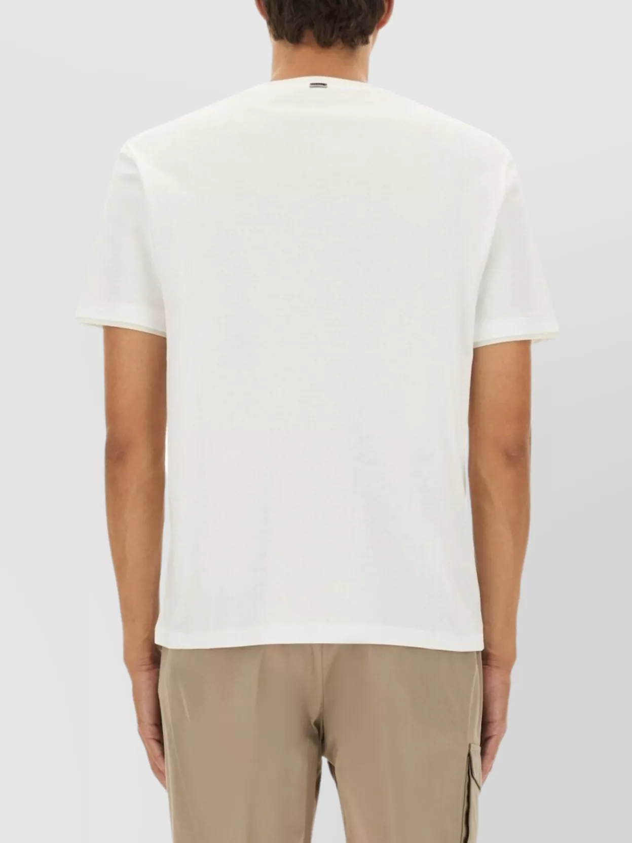 Herno Crew Neck Short Sleeve Cotton T-shirt In White