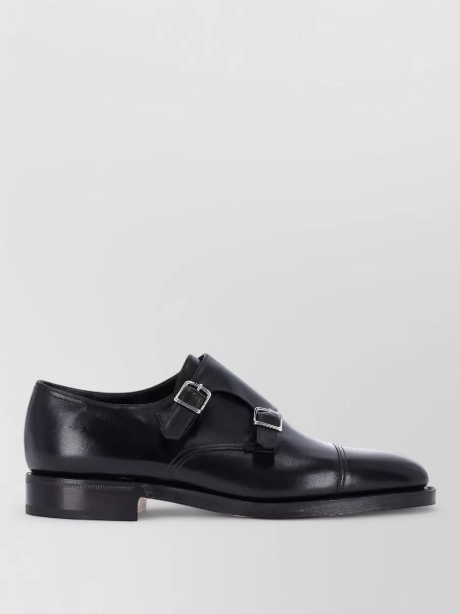 John Lobb leather monk shoes
