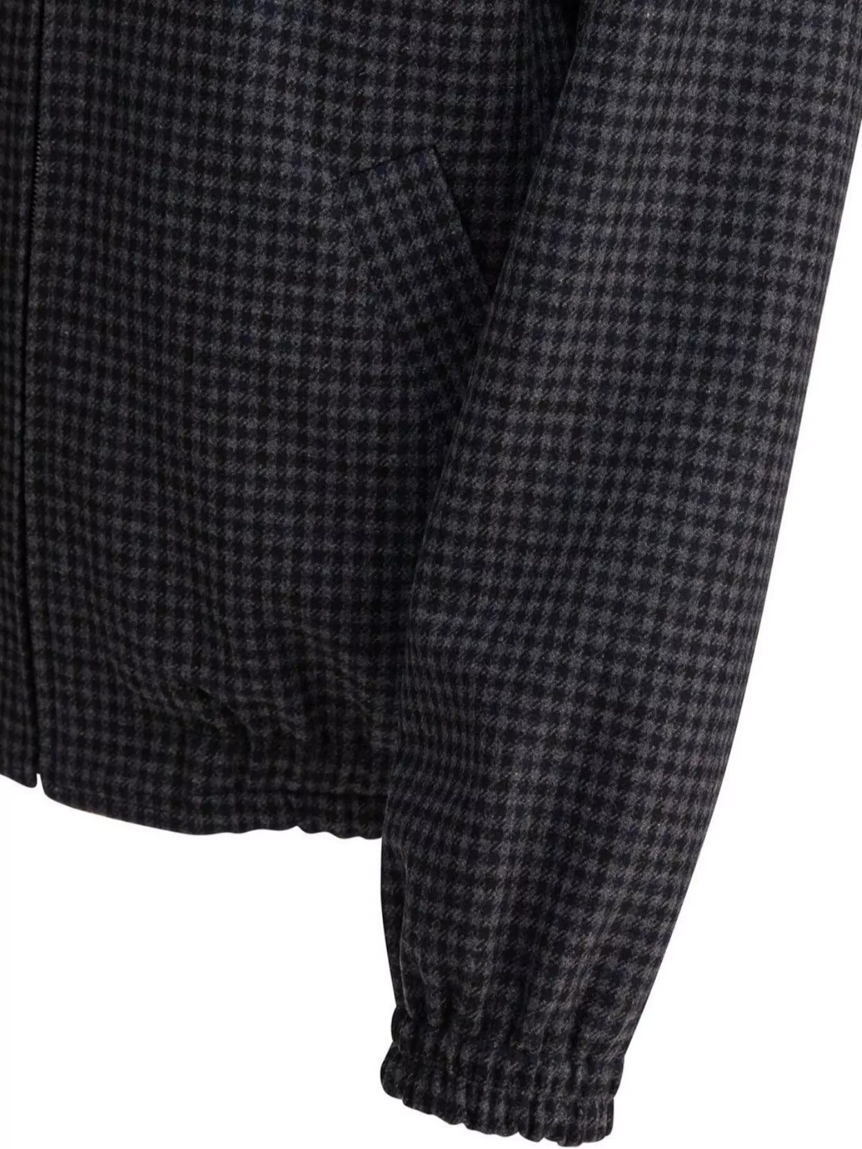 Apc Gilbert Zip-up Houndstooth Jacket In Black