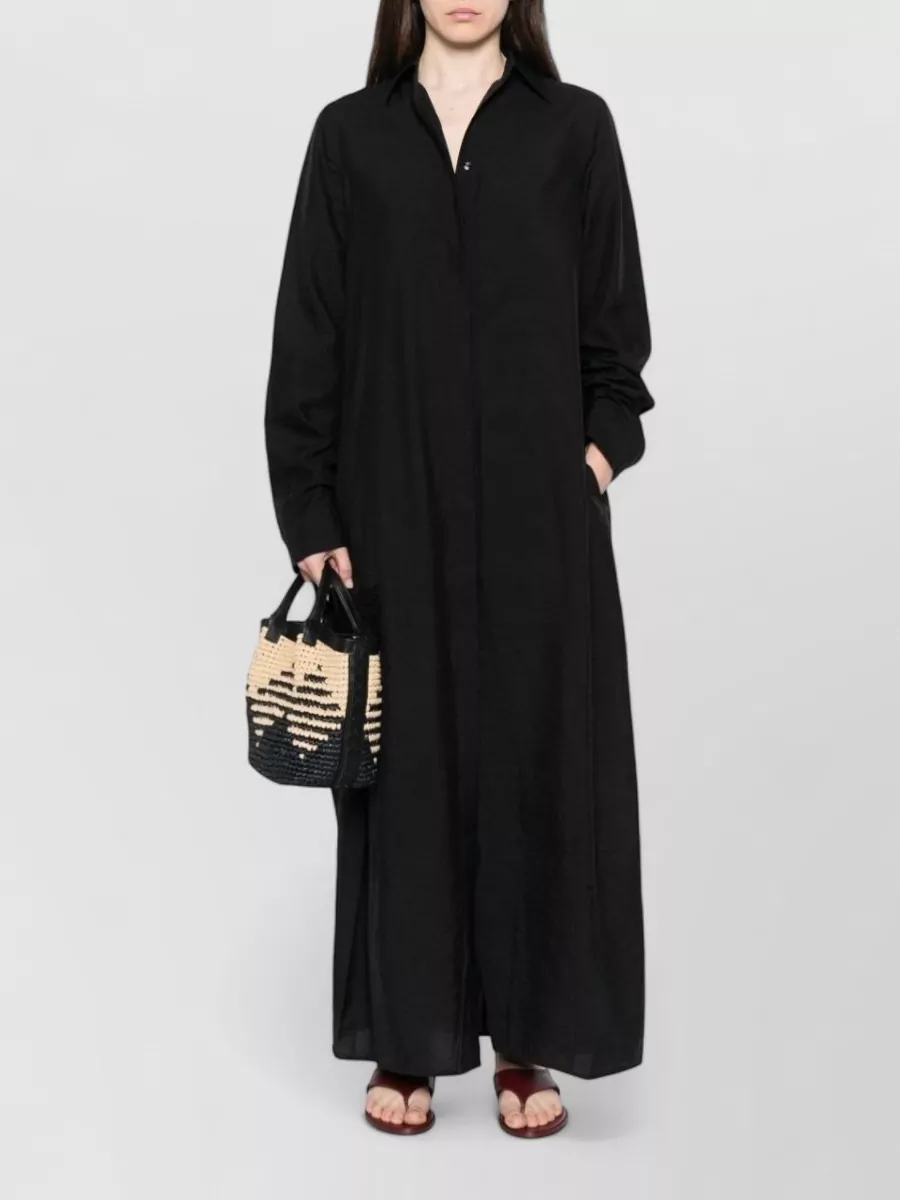 Totême Silk Long-Sleeve Maxi Dress