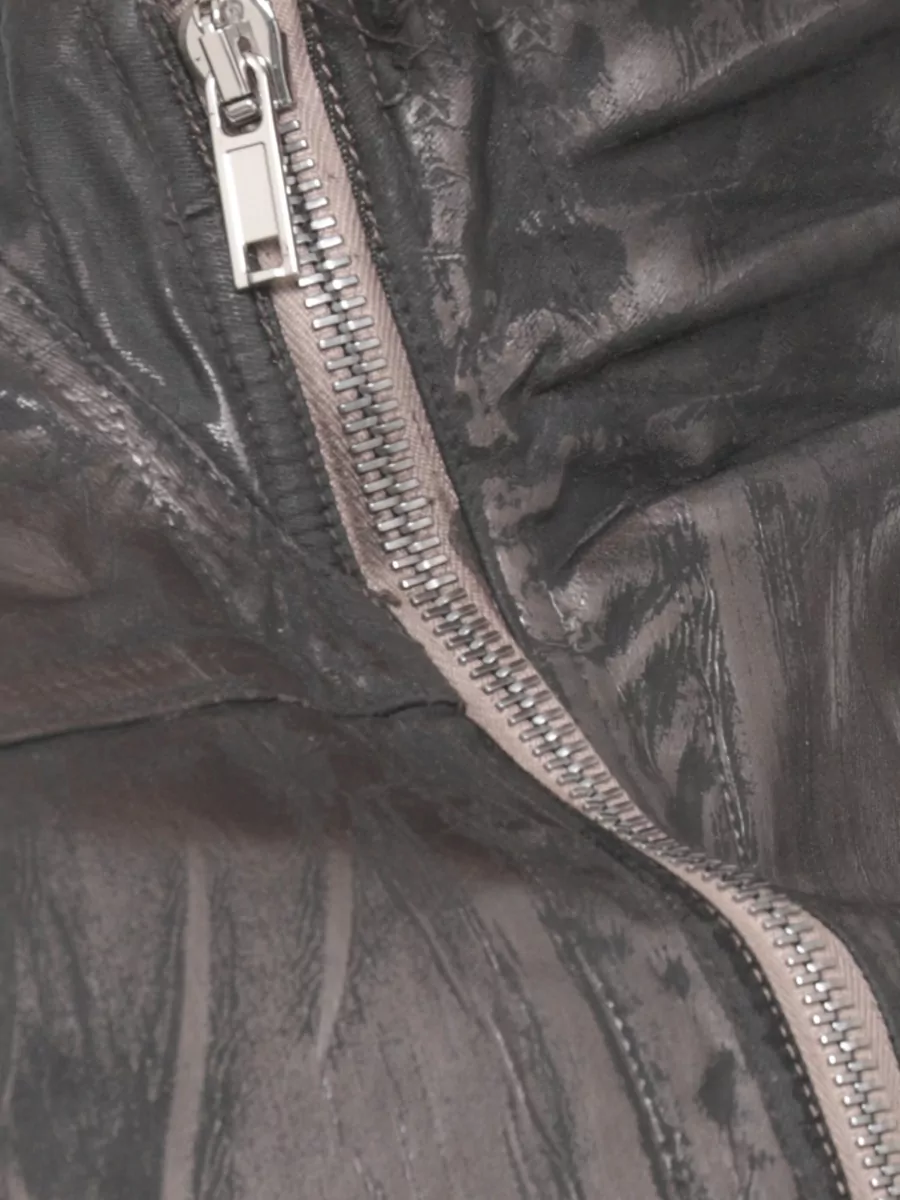 Rick Owens Drkshdw High Neck Metallic Finish Cotton Jacket