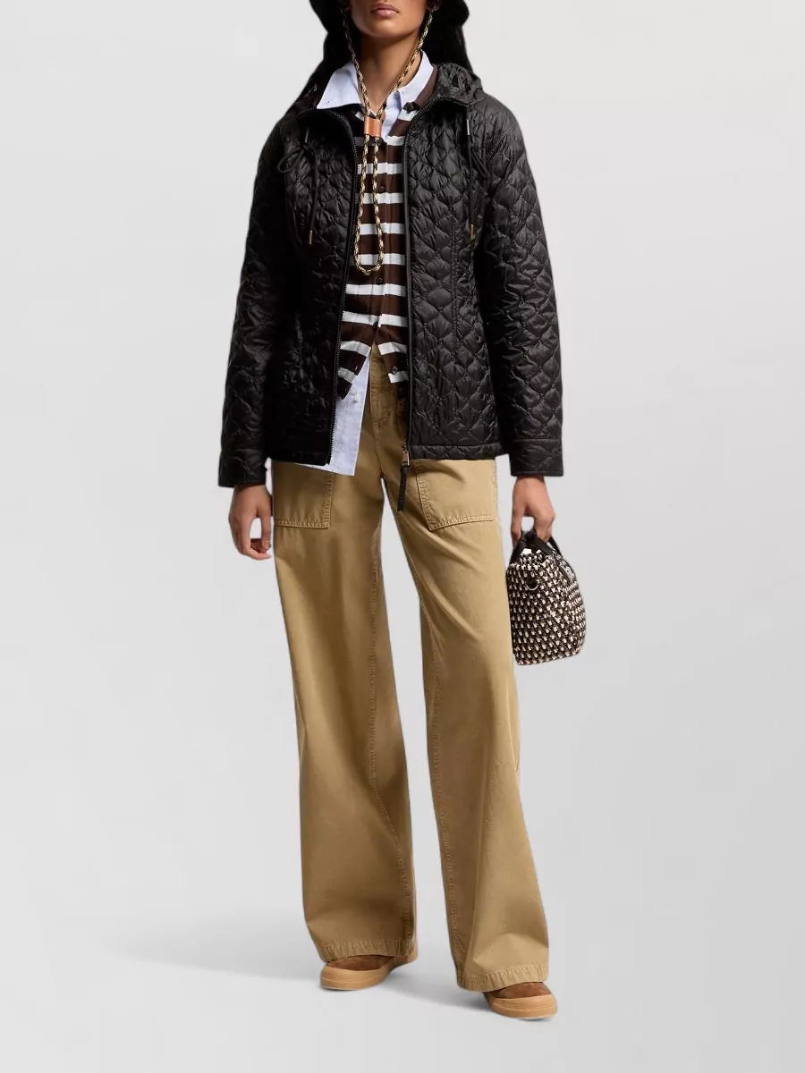Moncler Hooded Mid-Length Down Coat
