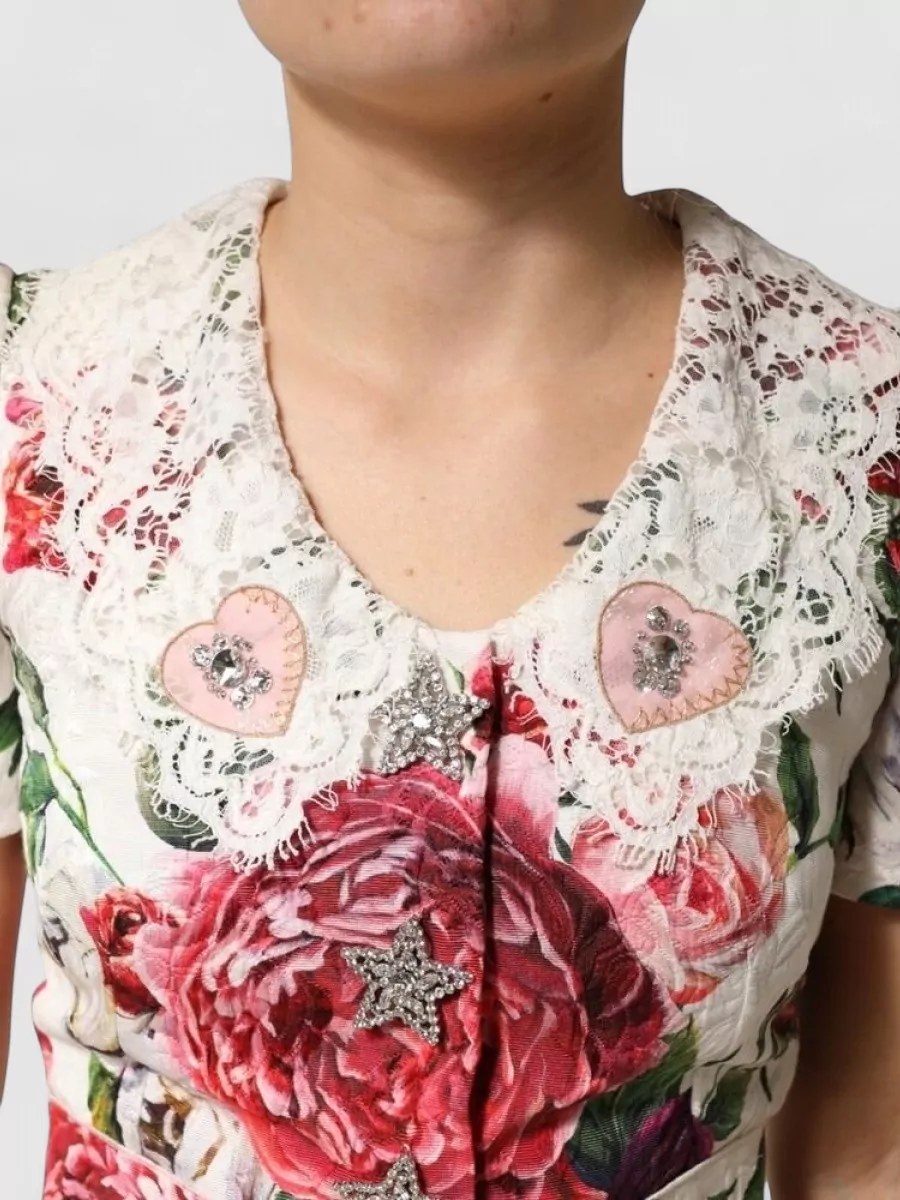 Dolce&Gabbana Floral-Embellished Mini Dress