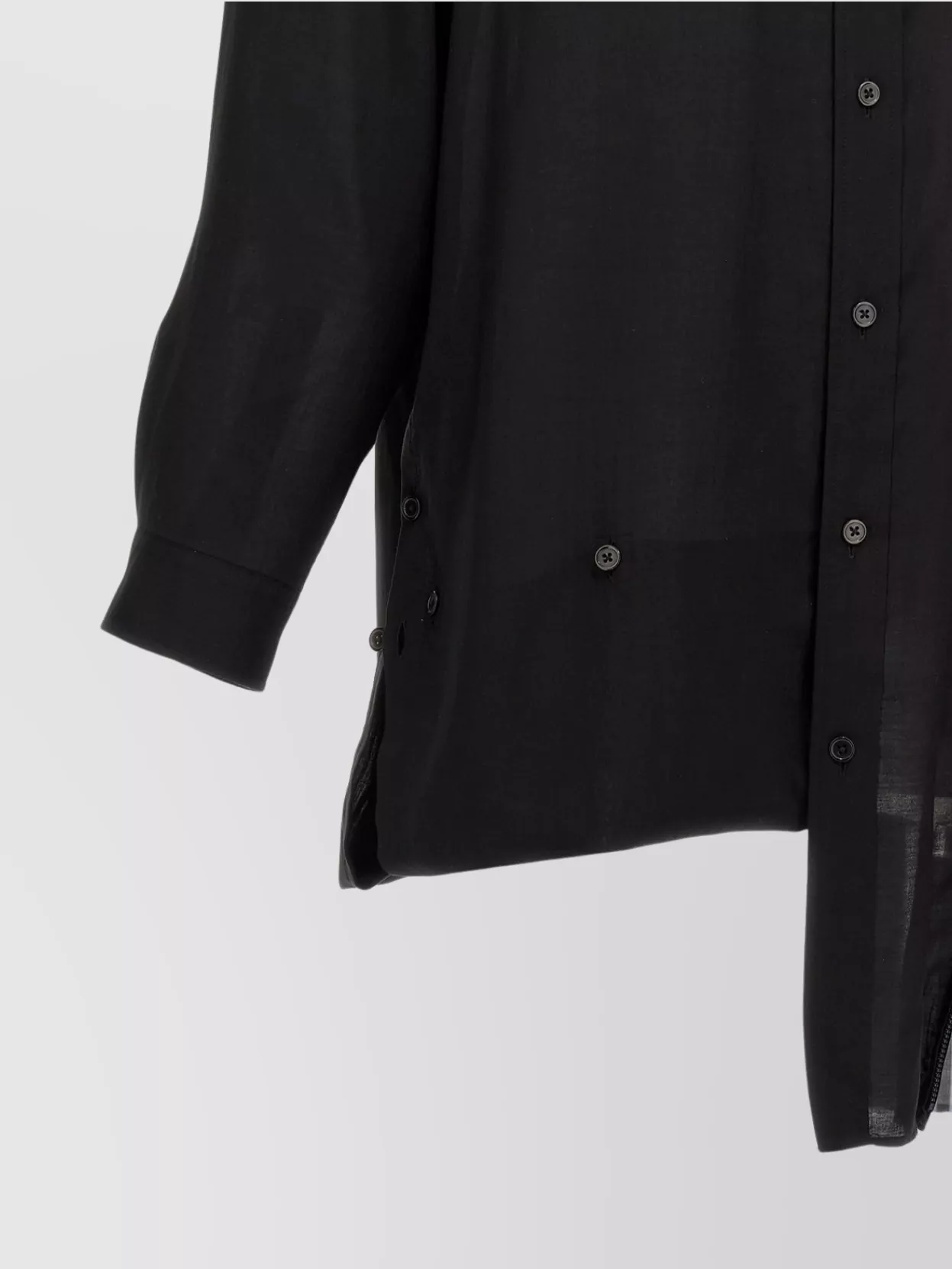 Yohji Yamamoto Lawn Zip Button Blouse Shirt