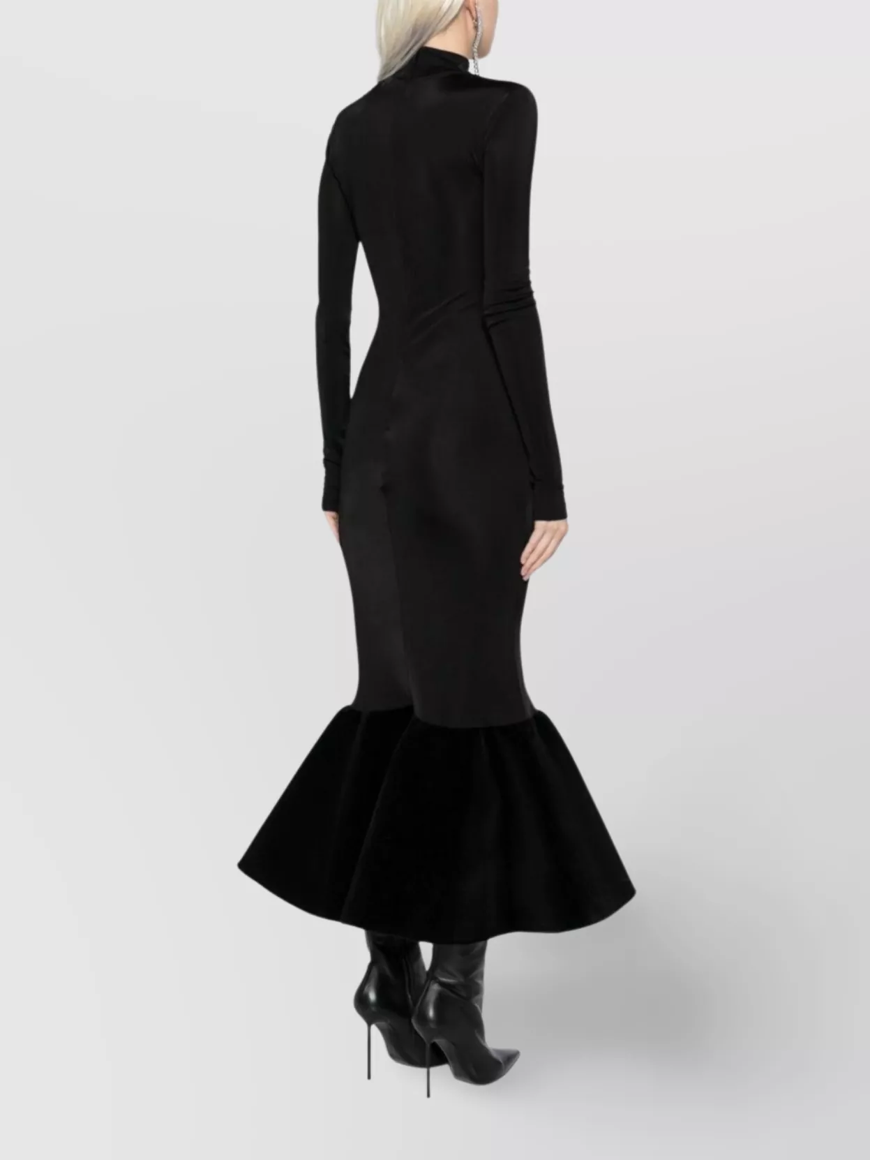 David Koma Mermaid Dress With Long Sleeves And High Neck