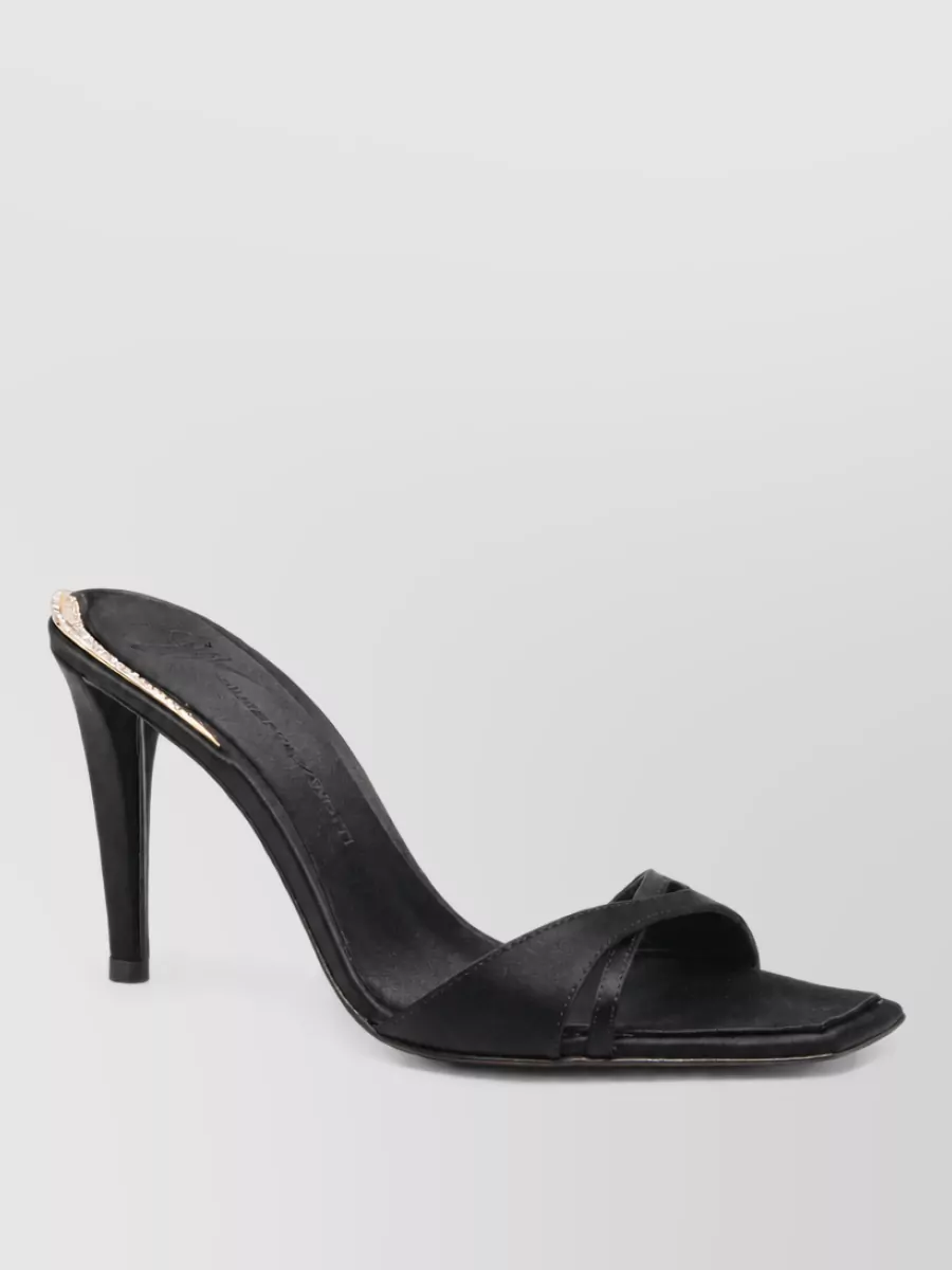 Giuseppe Zanotti Silk Satin Jewel-Embellished Heeled Mules
