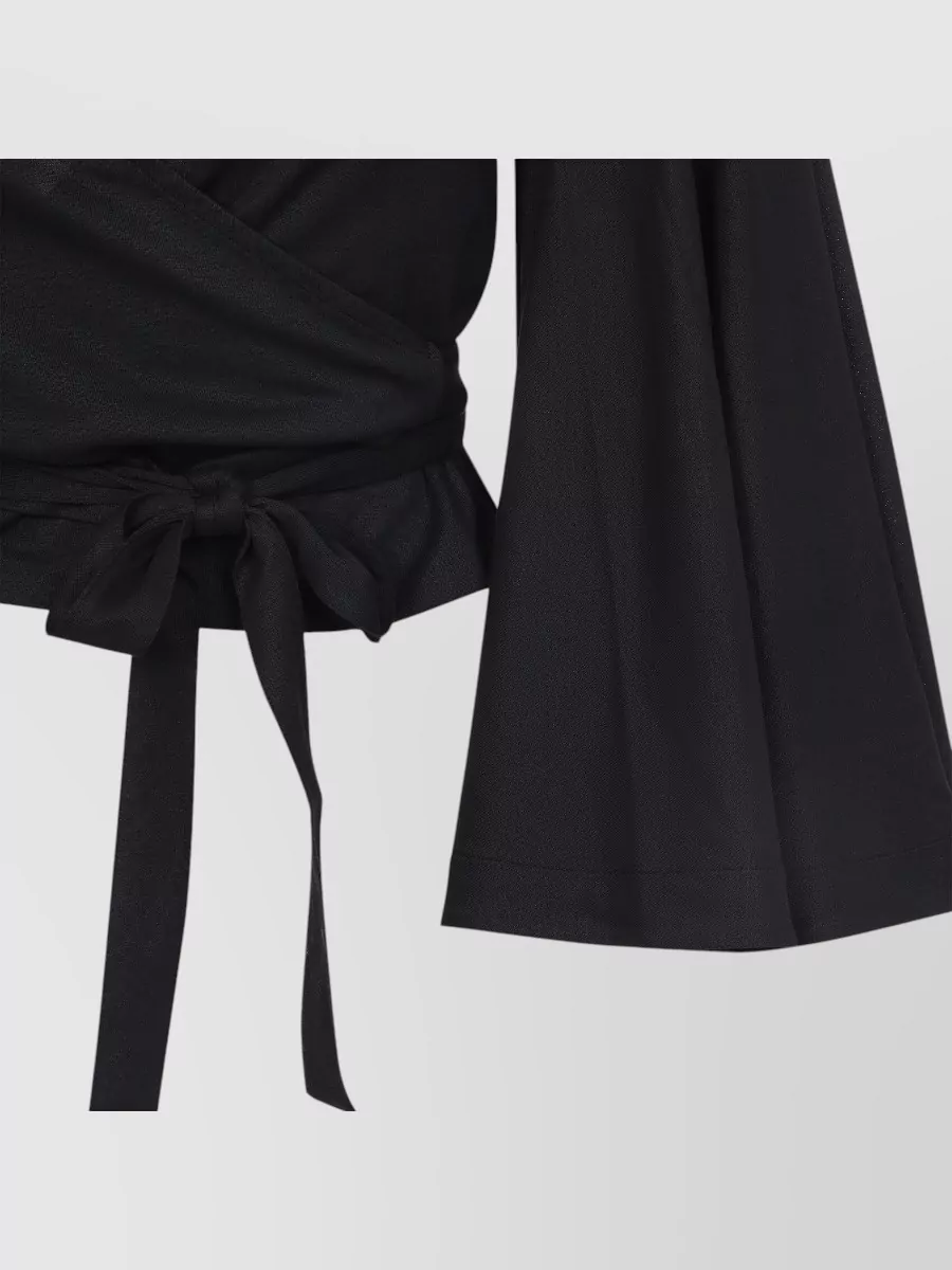 Jacquemus Wrap V-Neck Cropped Blouse