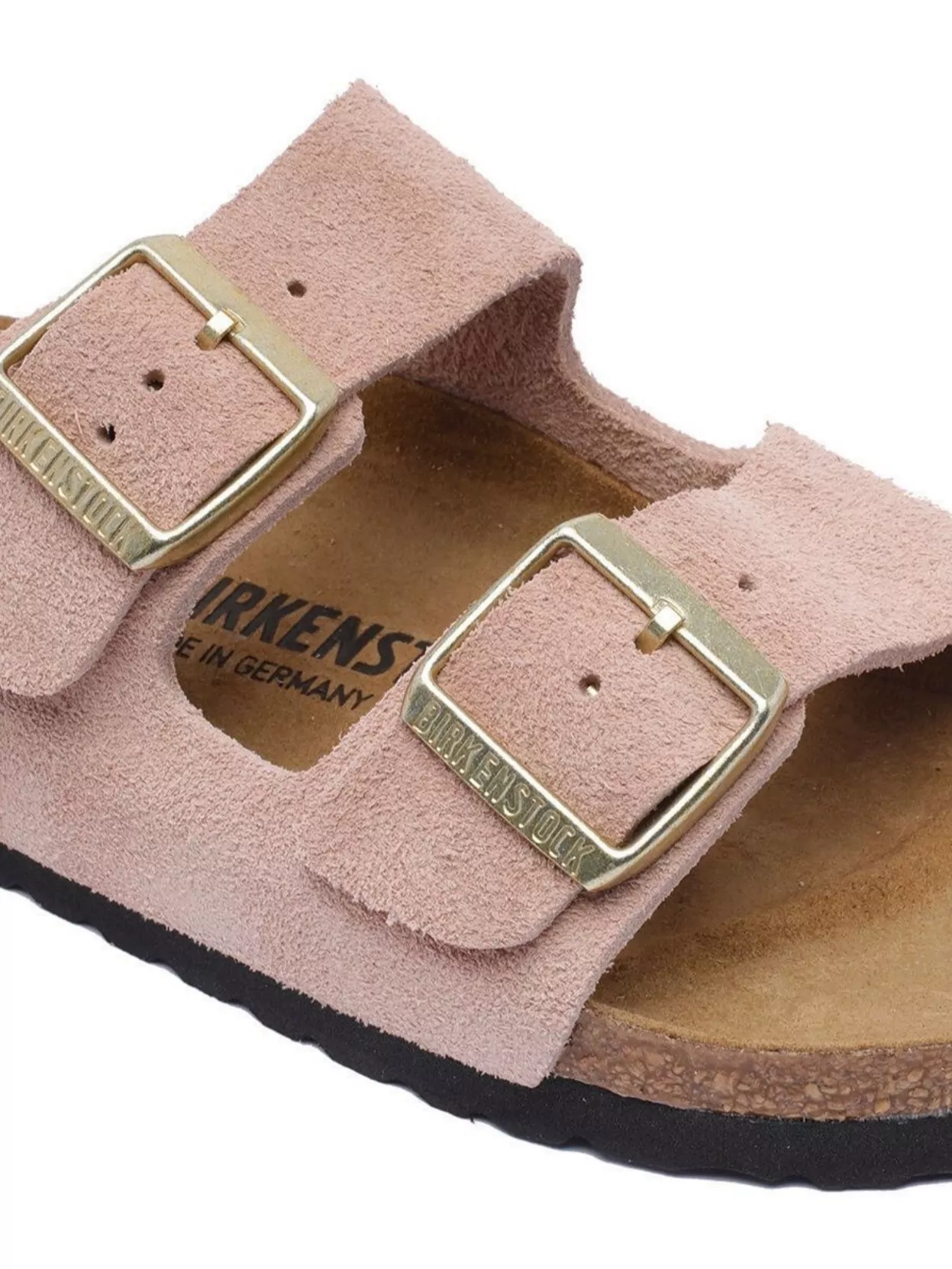 Shop Birkenstock Round Toe Suede Sandals With Lateral Buckles