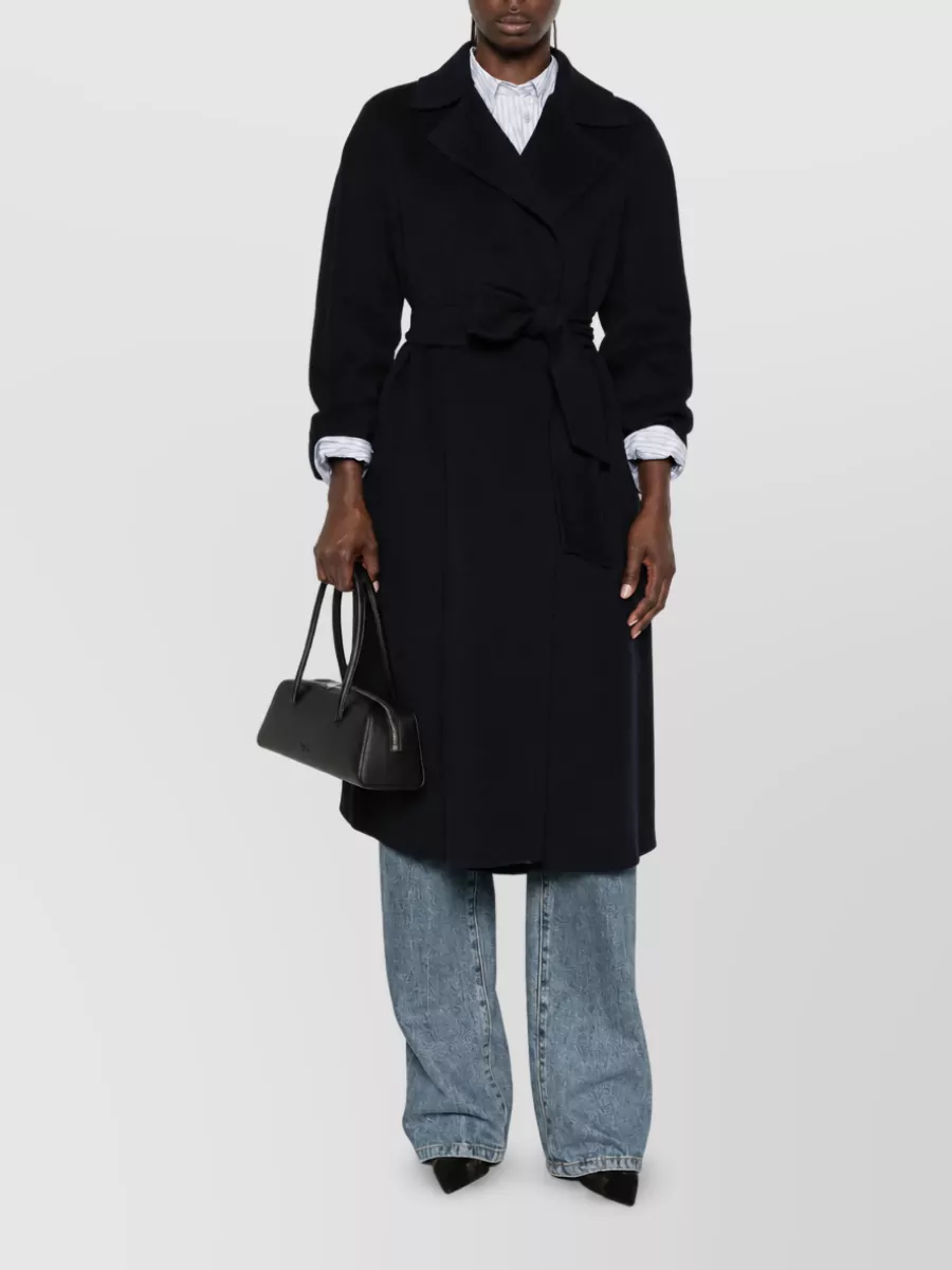 S Max Mara Wool Silk Cashmere Belted Coat