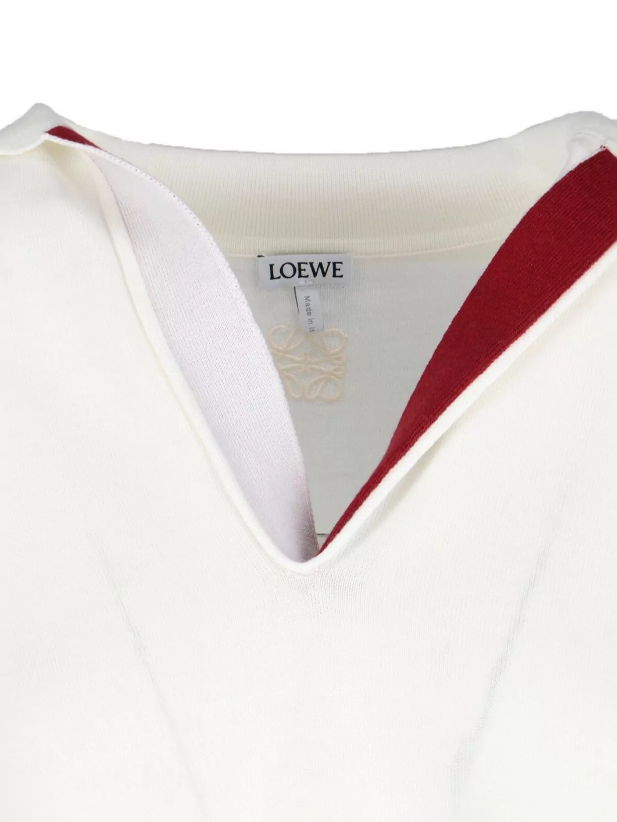Loewe Relaxed Fit V-Neck Knitwear With Contrast Trim