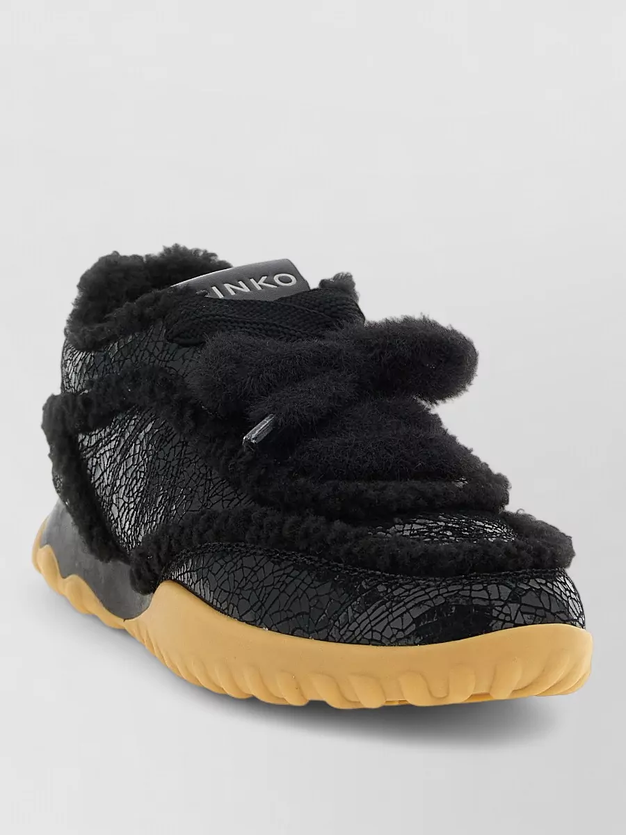 Pinko leather low-top sneakers