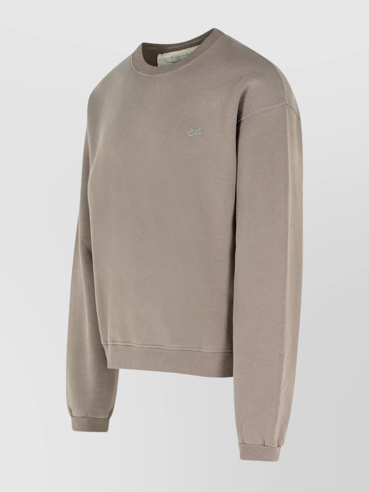 Erl Cotton Crew Neck Sweatshirt With Ribbed Cuffs And Hem