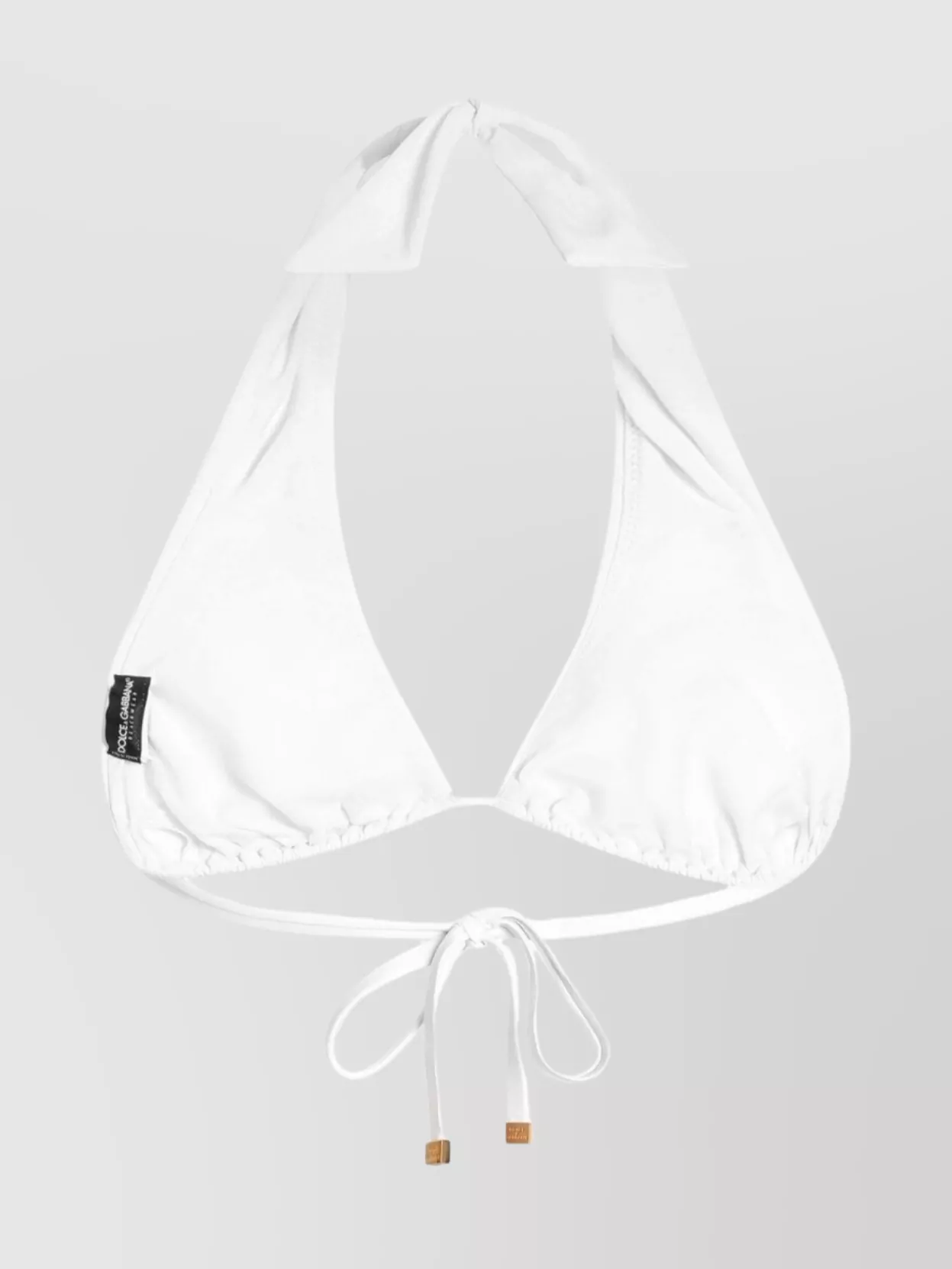 Dolce&Gabbana Triangle Bikini Top Gold-Tone Accents