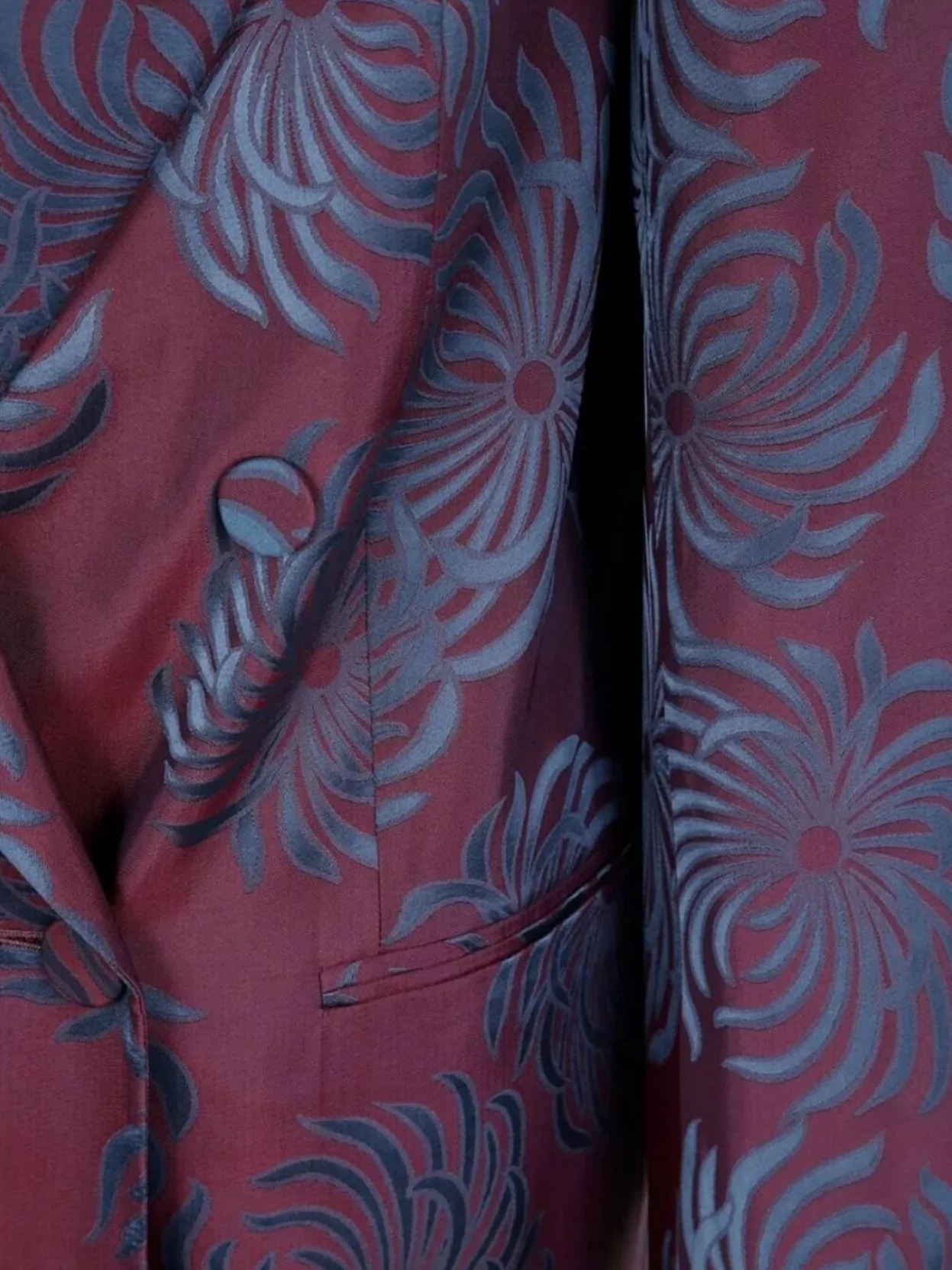 Dries Van Noten Floral Long Sleeve Jacket Front Pockets