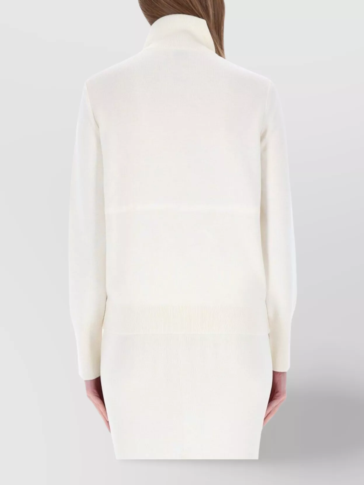 Moncler High Collar Knitwear Featuring Quilted Front