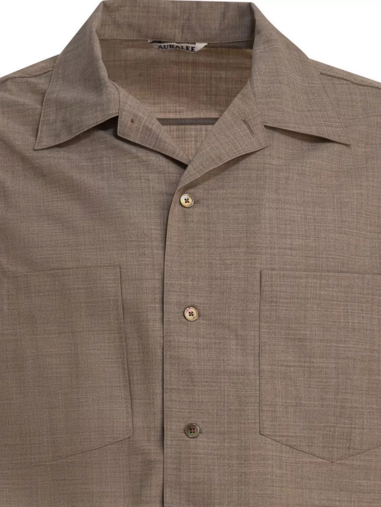 Auralee Short Sleeve Wool Shirt With Chest Pocket In Multi