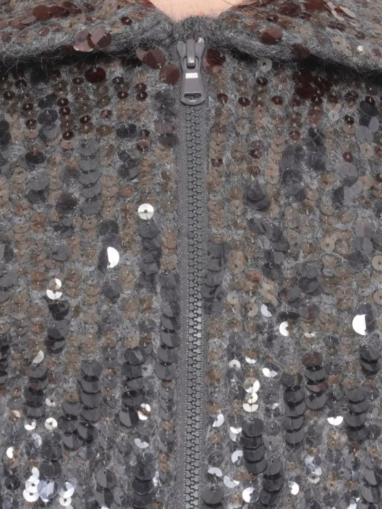 Brunello Cucinelli Sequin Embellished High Neck Cardigan