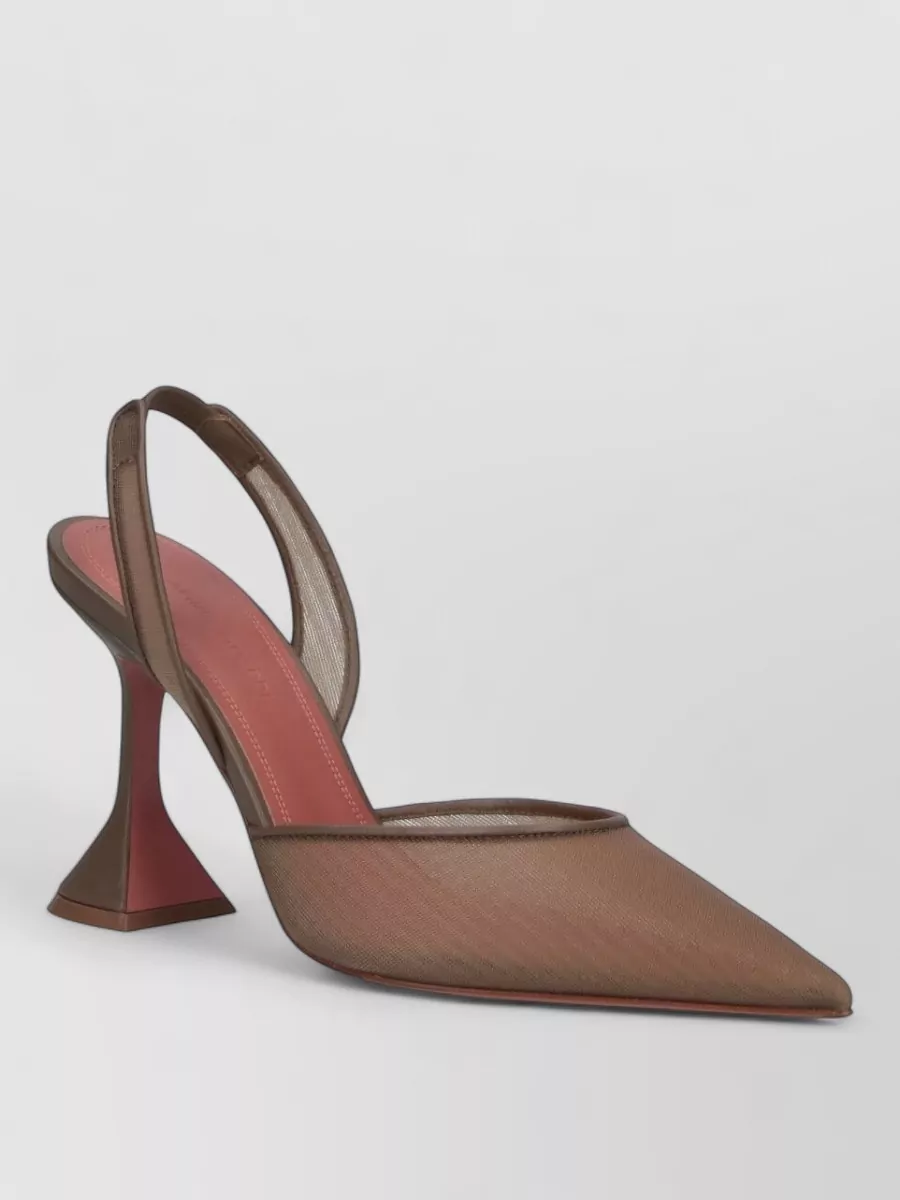 Amina Muaddi mesh slingback pumps