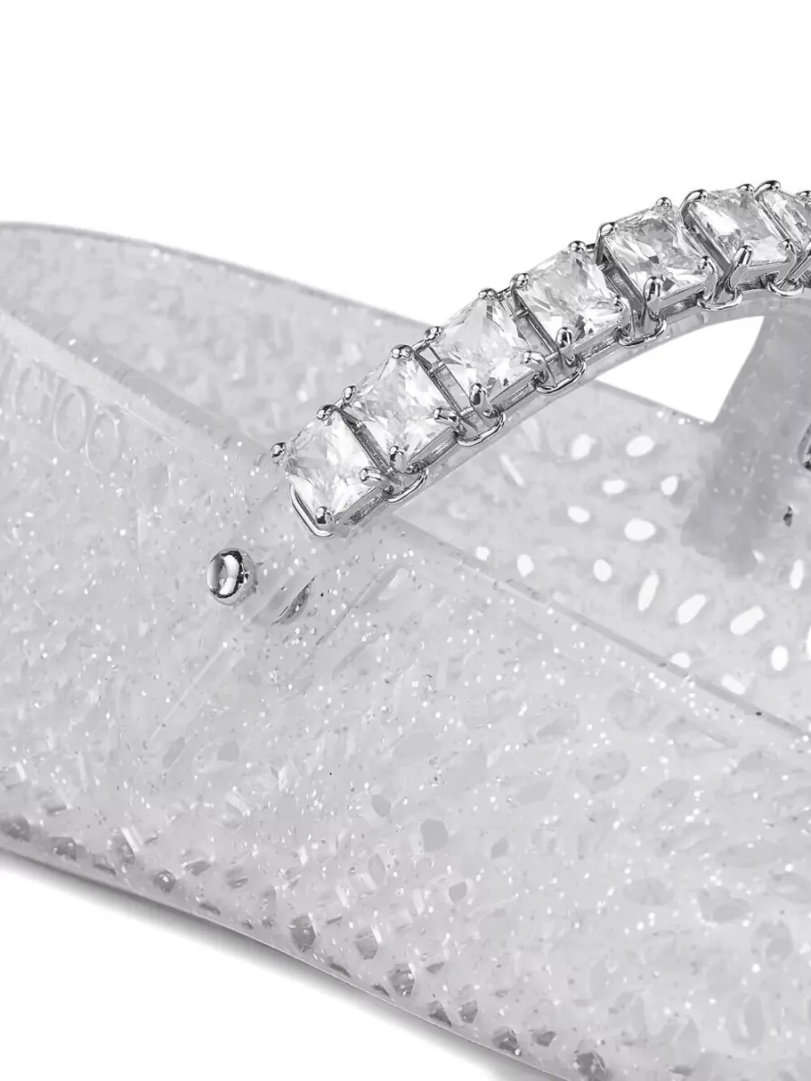 Jimmy Choo Crystal Embellished Jelly Ballerina Flats