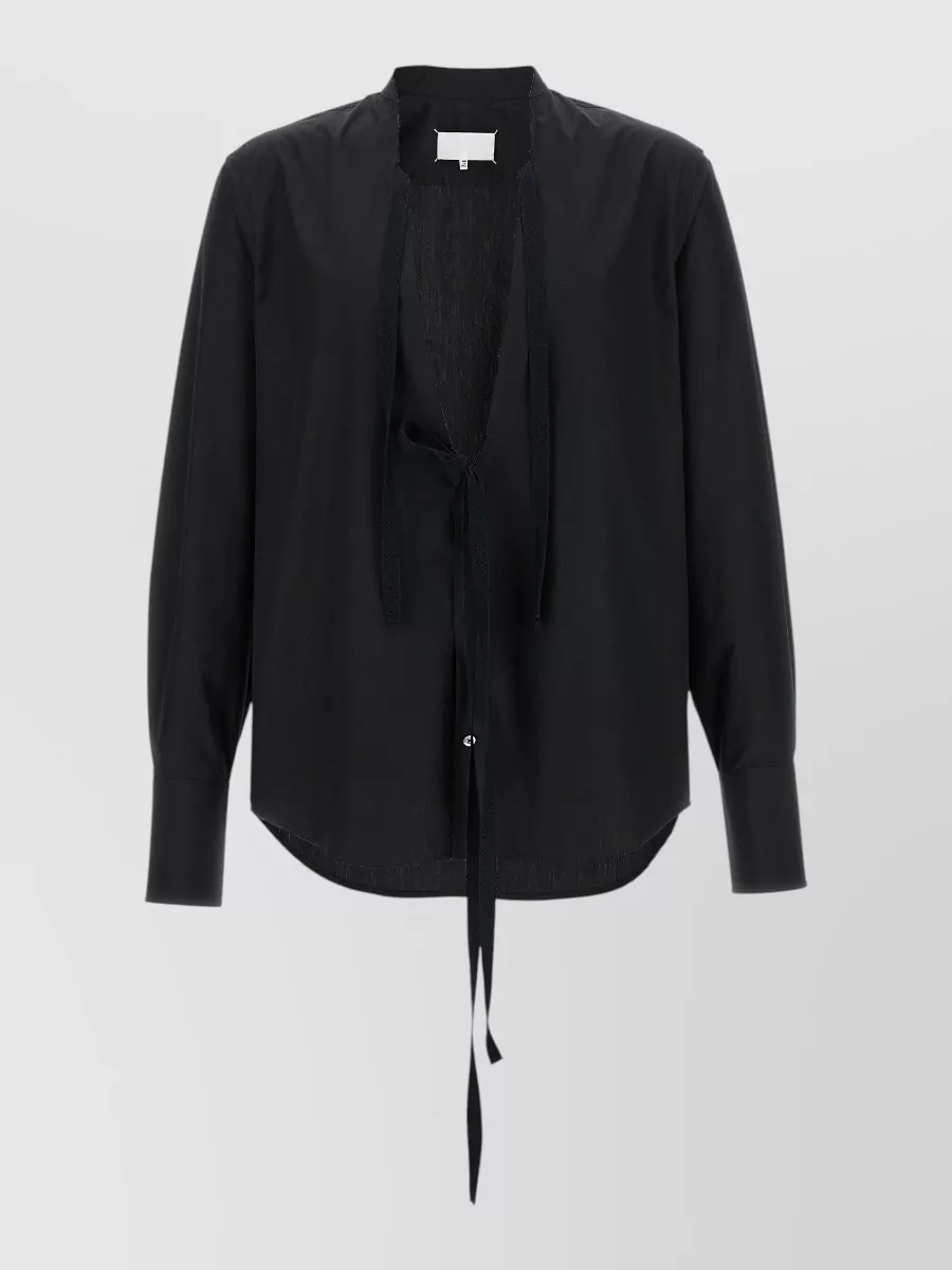Maison Margiela Cotton V-Neck Asymmetric Shirt