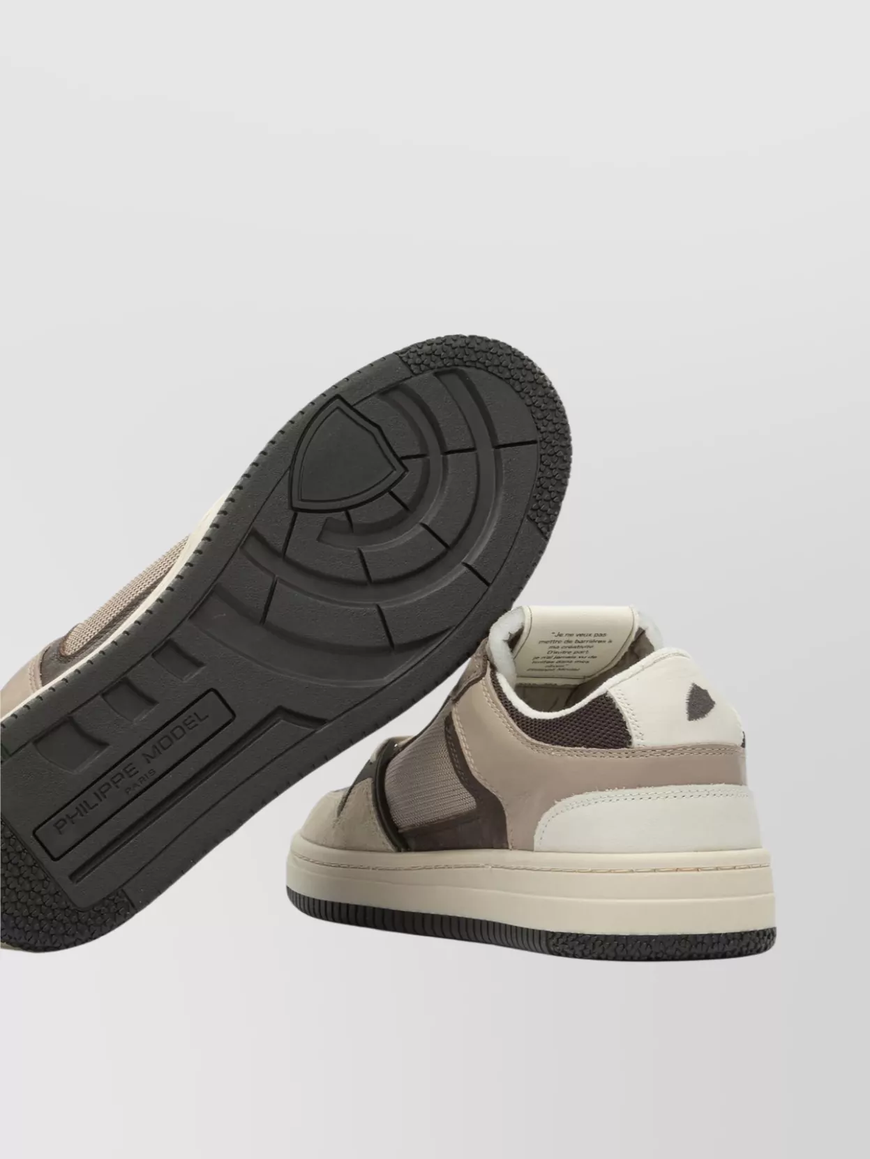 Philippe Model Mesh Panel Round Toe Rubber Sole Sneakers