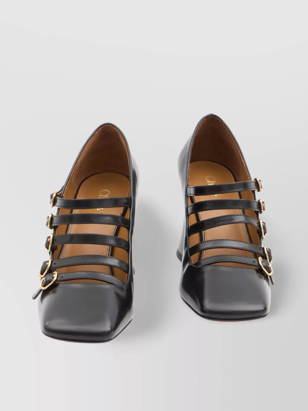Chloé Janis Buckle Strap Pumps In Black