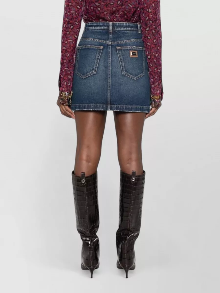 Dolce&Gabbana Denim Knee-Length Skirt
