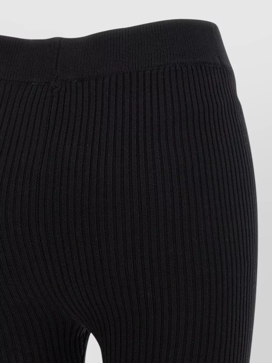 Ganni Cotton Crochet Ribbed Cropped Pants