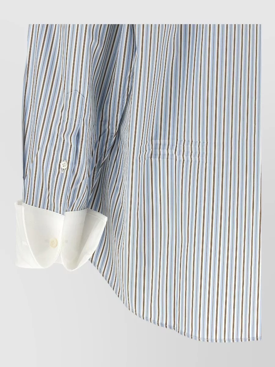 Prada Striped Cotton Poplin Shirt