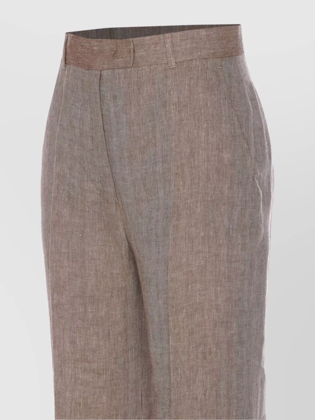 Max Mara Linen Trousers With Tailored Straight Leg Silhouette In Gray