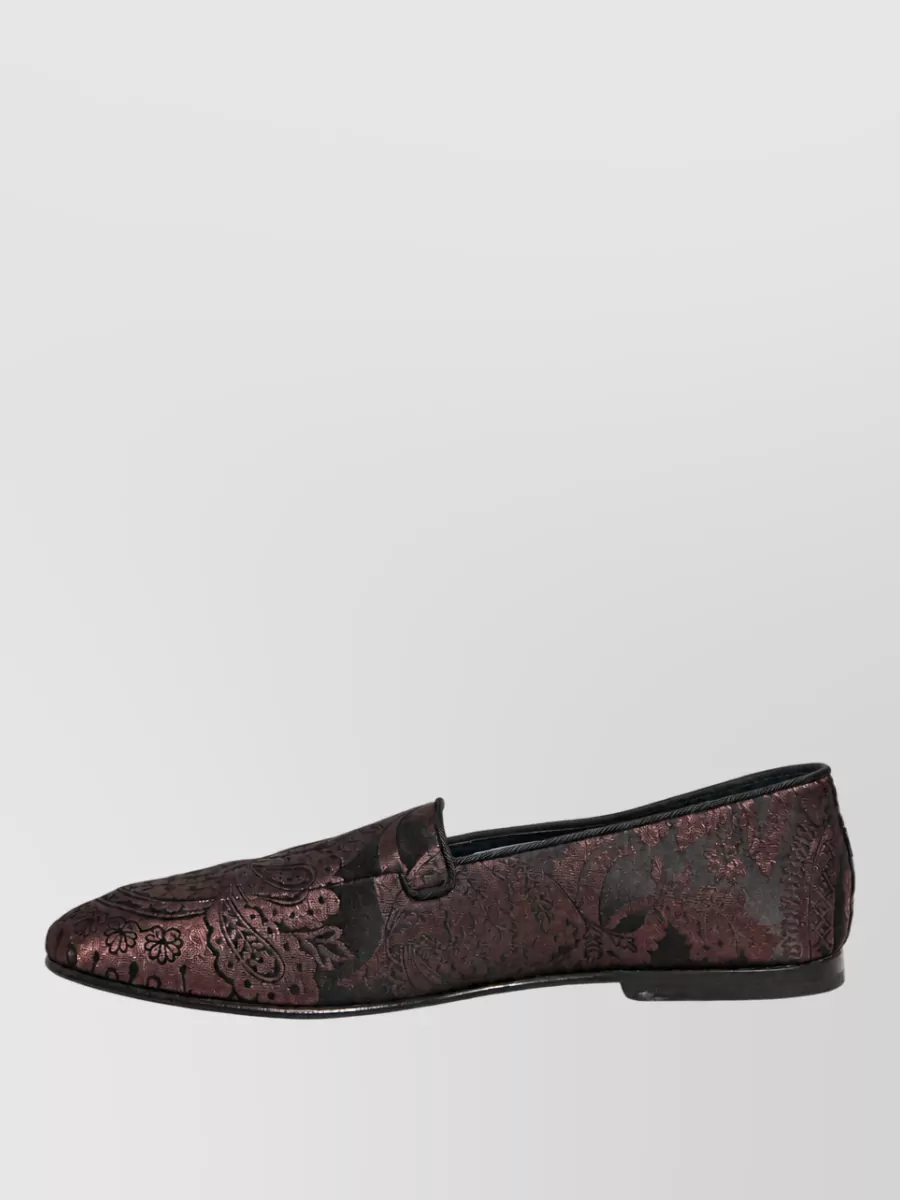Dolce&Gabbana Leather Jacquard Slippers