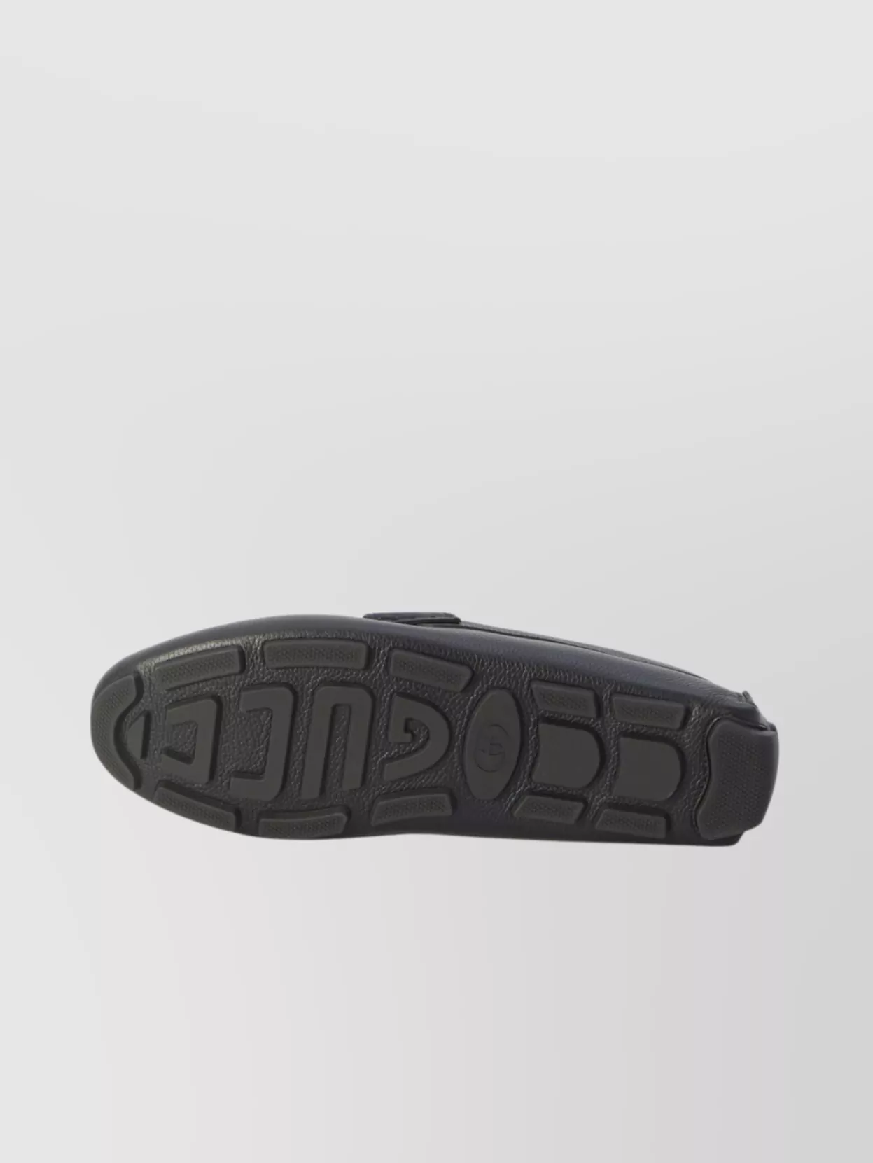 Gucci Pebbled Leather Driver Moccasins With Visible Stitching