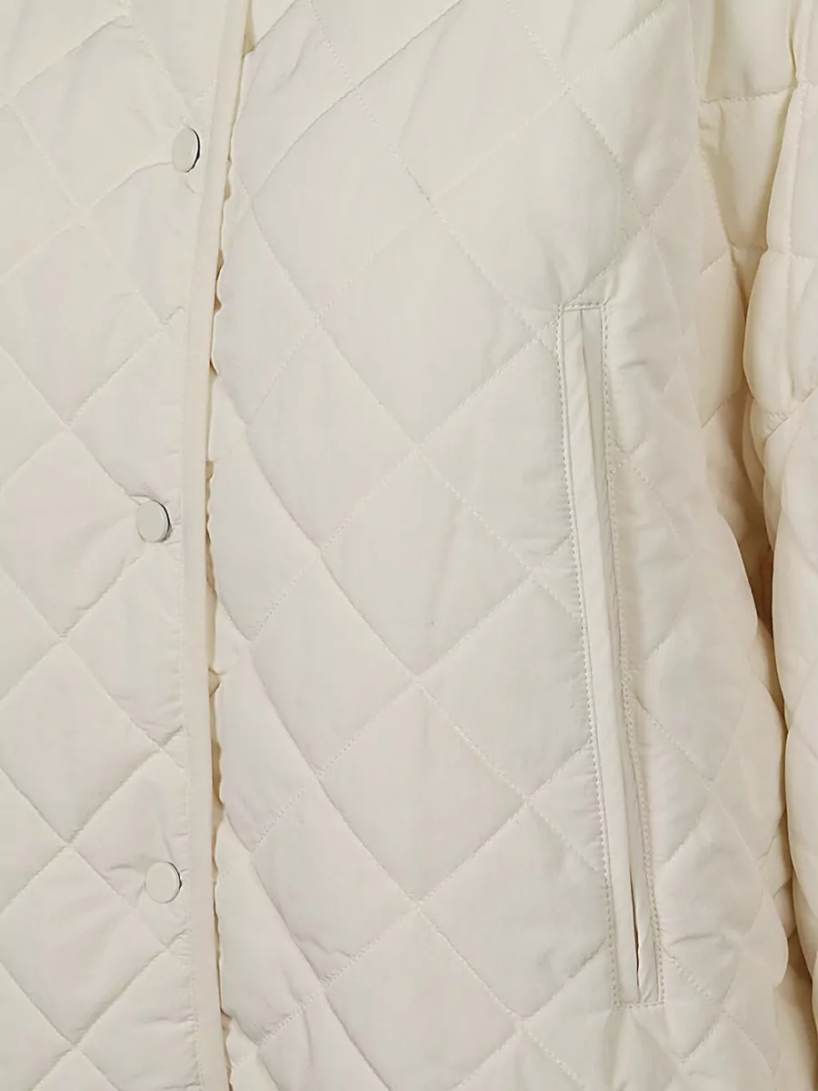 Sandbeige Quilted Single-Breasted Jacket
