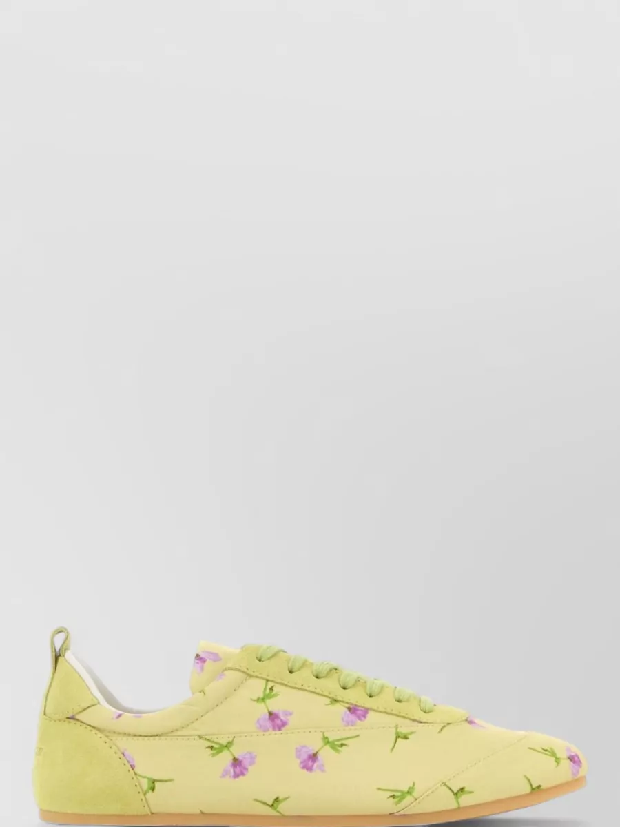 Jil Sander Printed Canvas Lace-Up Sneakers