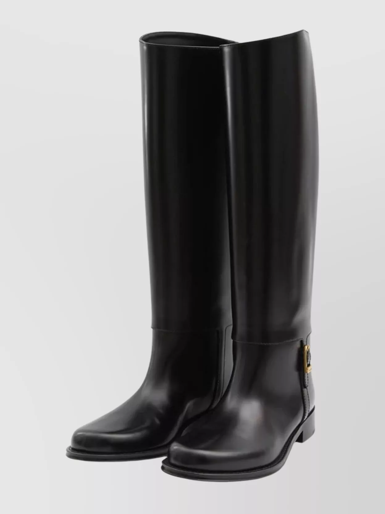 Saint Laurent Knee-high Boots Buckle Detail In Black