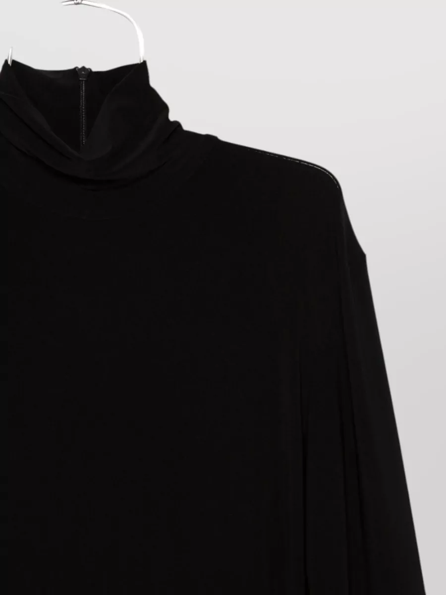 Norma Kamali Turtleneck Long-Sleeve Midi Dress