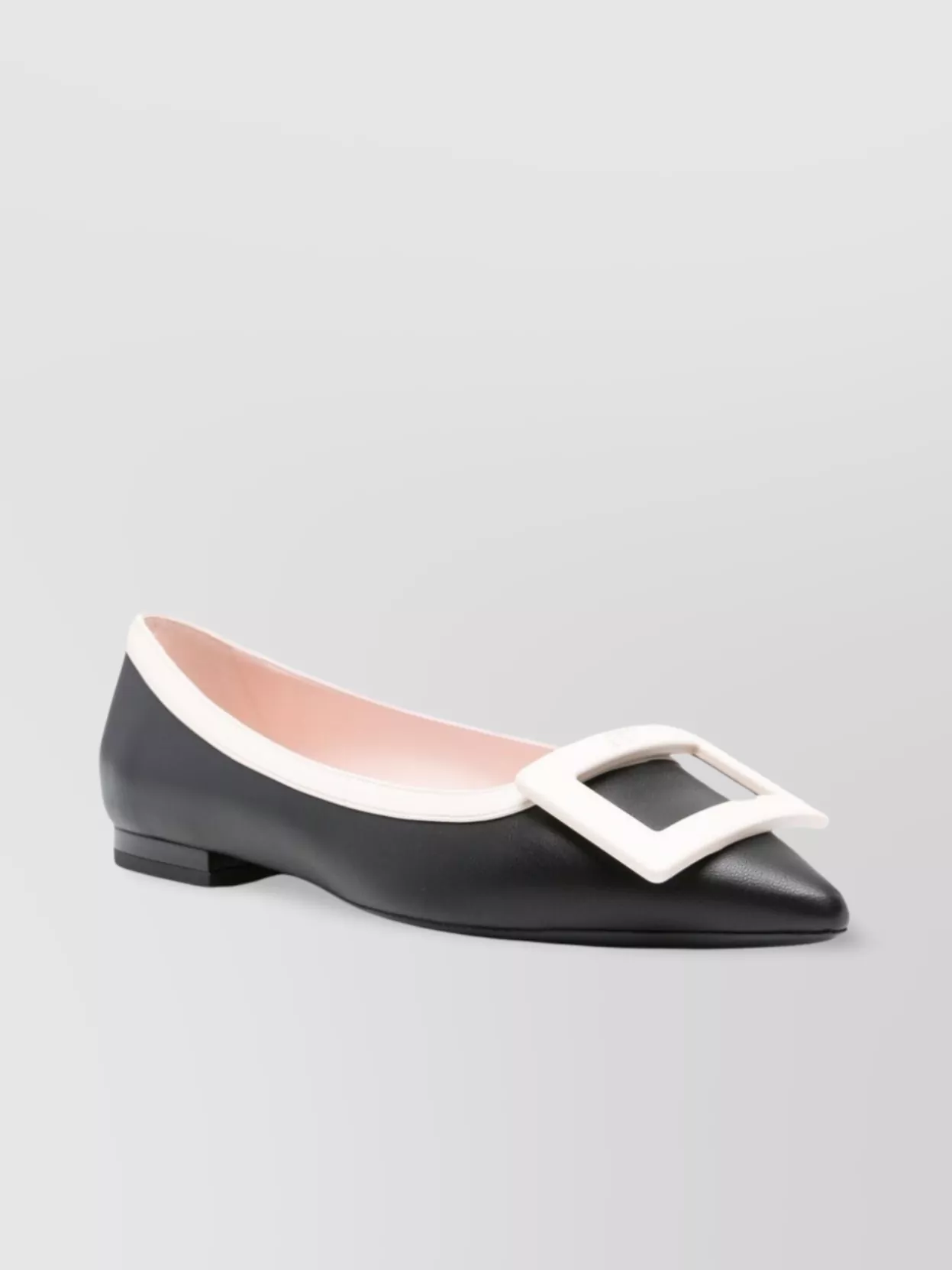 Roger Vivier Leather Ballet Flats With Logo Buckle Detail
