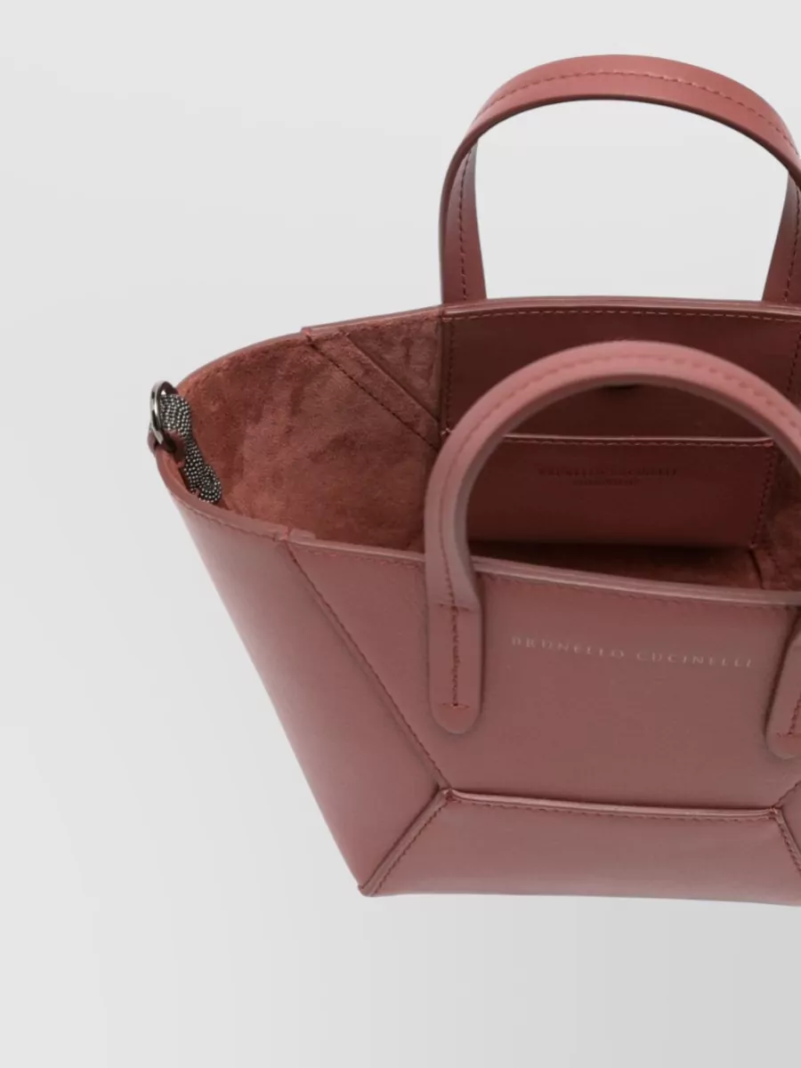 Brunello Cucinelli Versatile Leather Tote Bag With Shoulder Strap