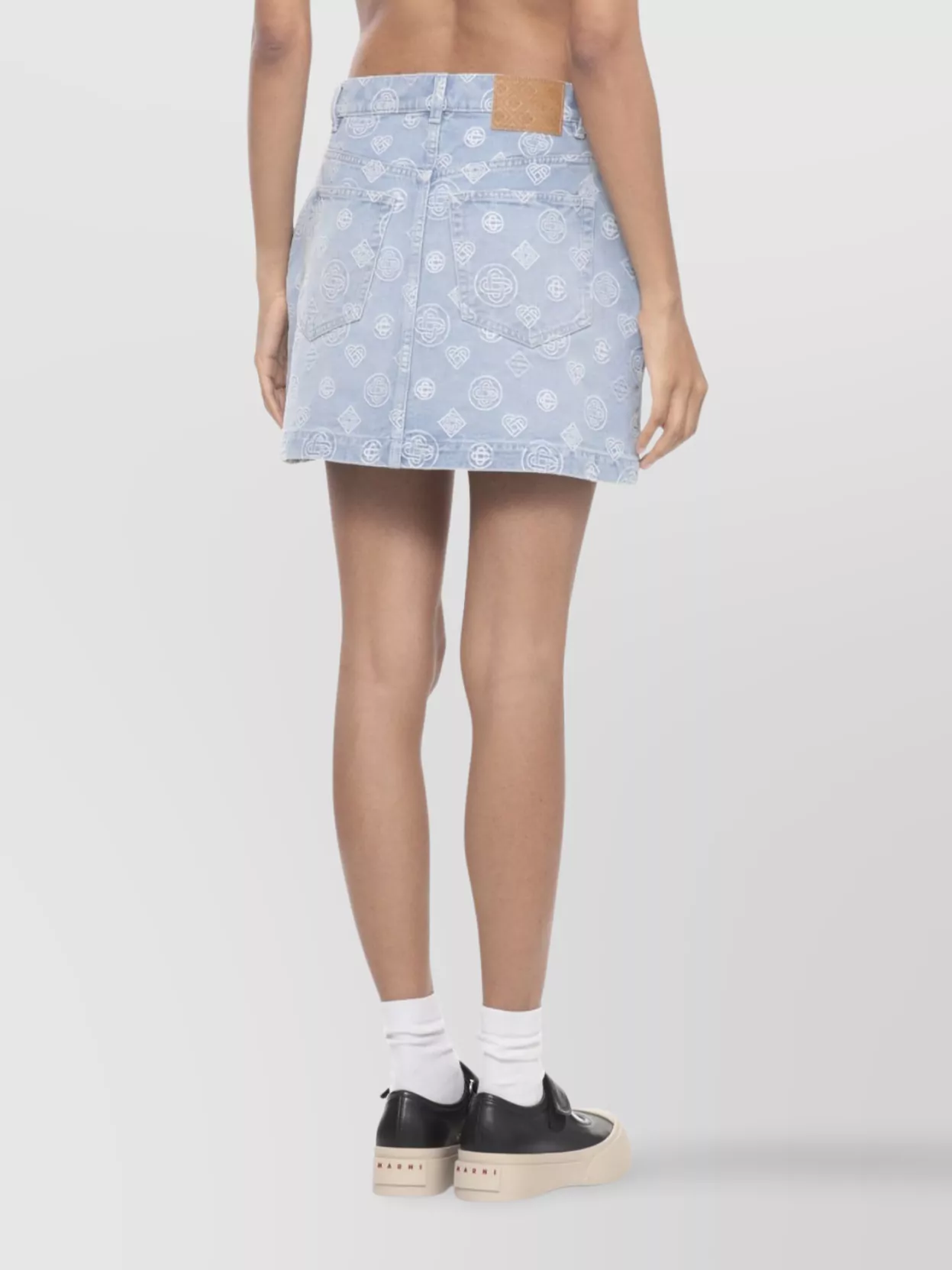 Casablanca Midi Length Denim Skirt Pockets