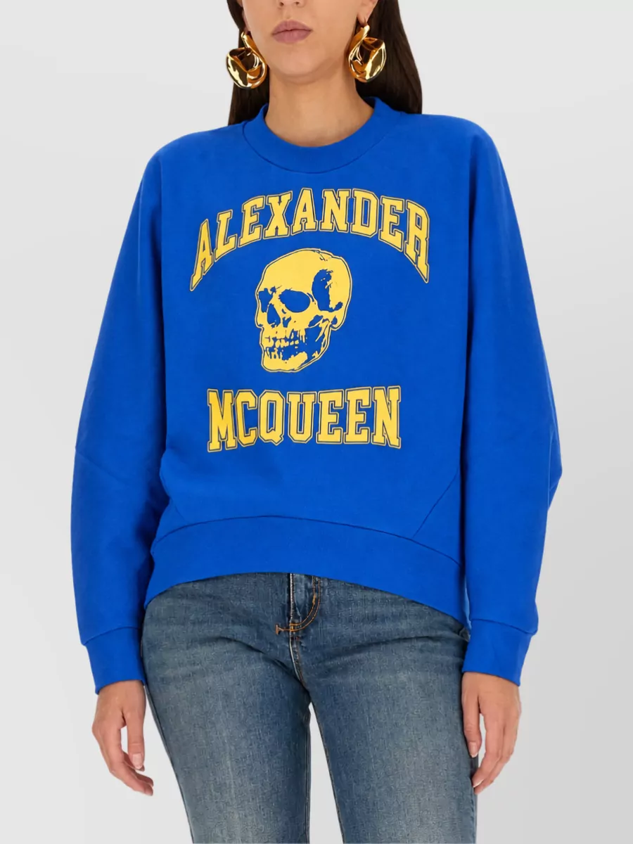 Alexander Mcqueen Cotton Varsity Skull Sweatshirt