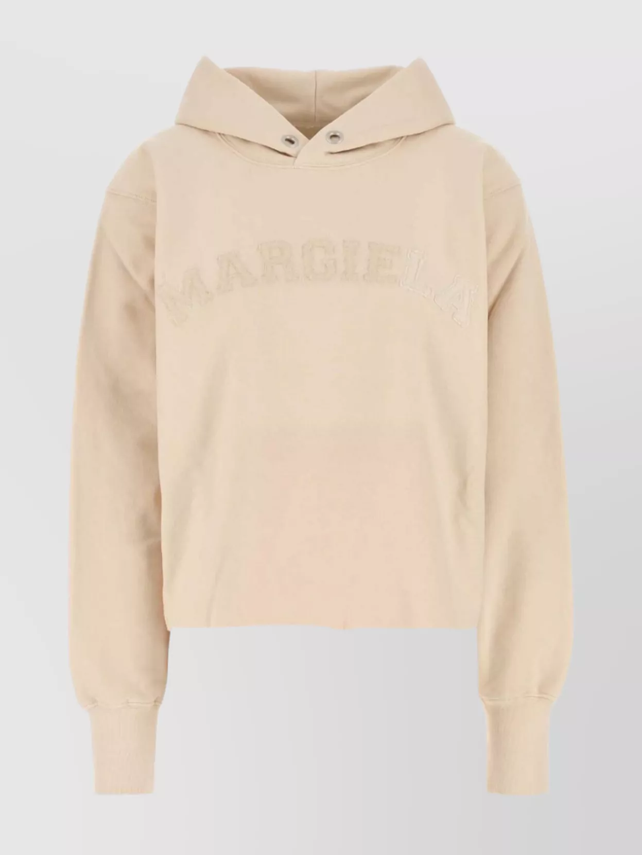 Maison Margiela Cotton Sweatshirt With Hood And Ribbed Cuffs In Neutral