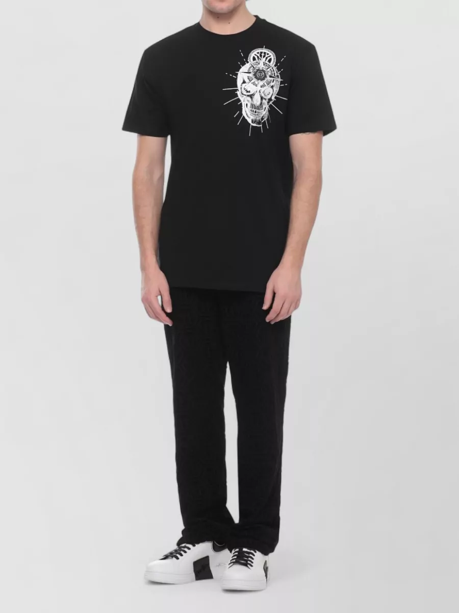 Philipp Plein Cotton Skull-Print Short-Sleeve T-Shirt