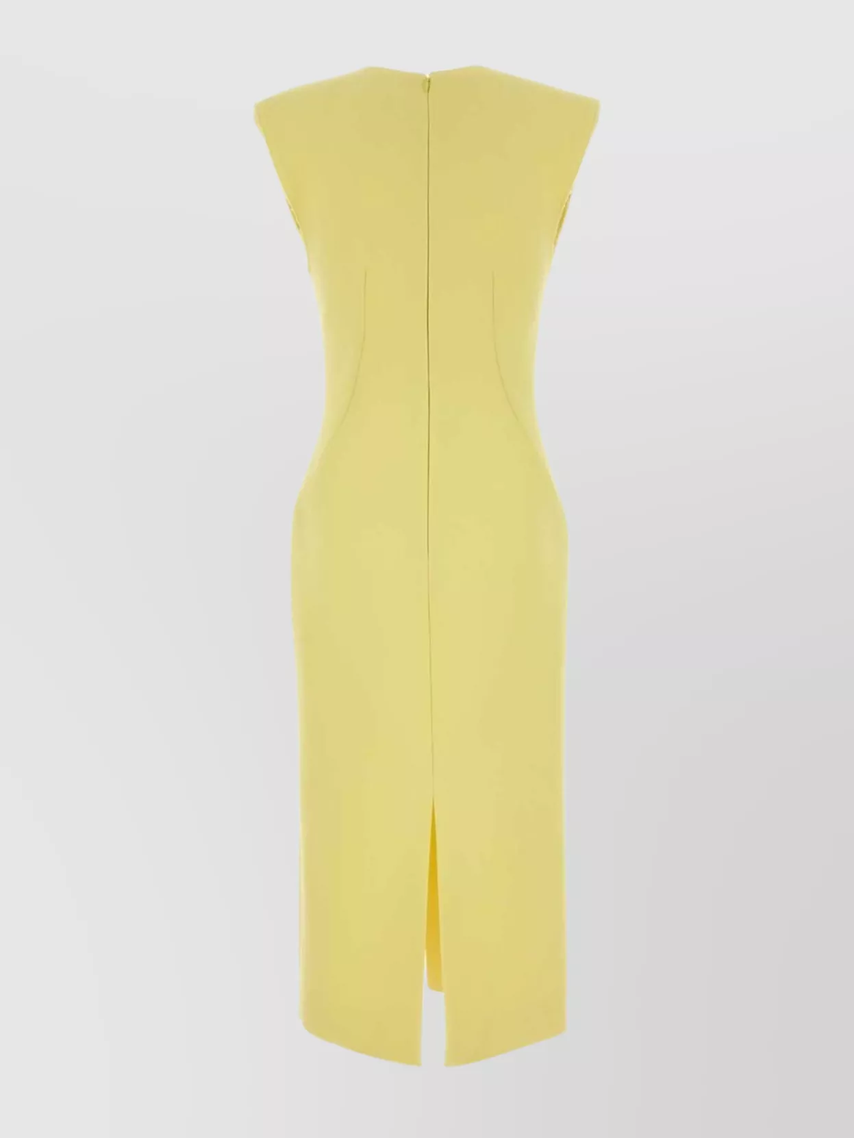 Givenchy Midi Dress With Front Slit And V-neckline In Yellow