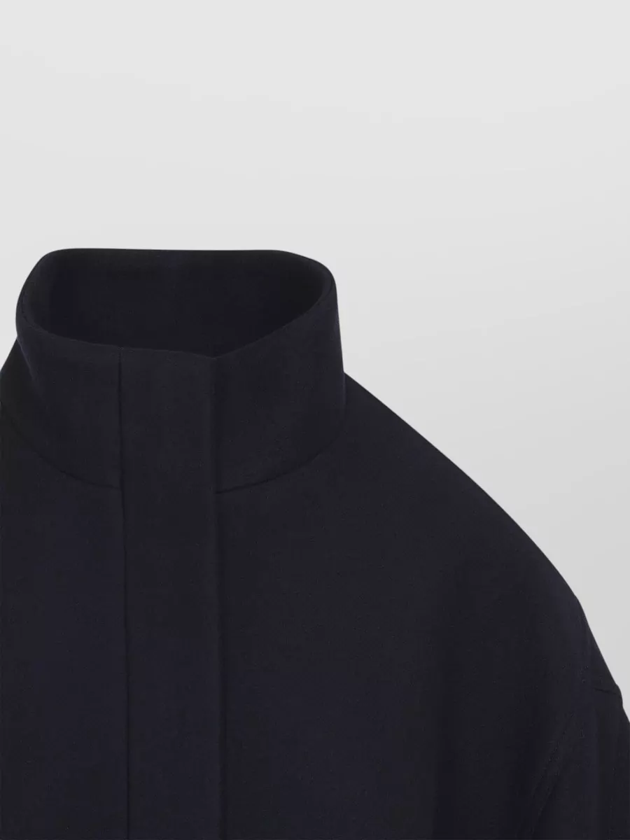 Dries Van Noten Wool Blend Relaxed Fit High Collar Jacket