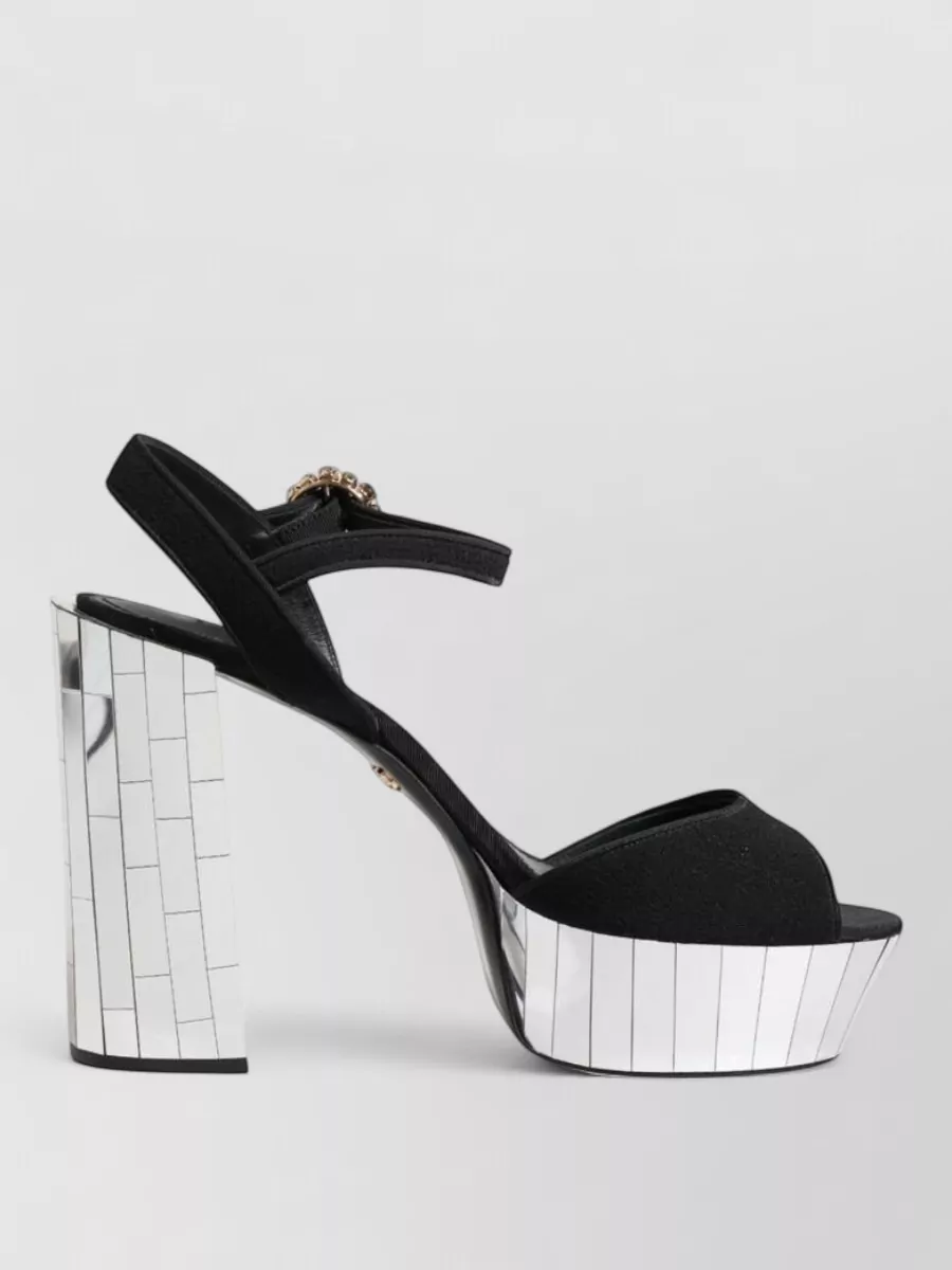 Dolce&Gabbana Crystal Ankle Strap Platform Sandals