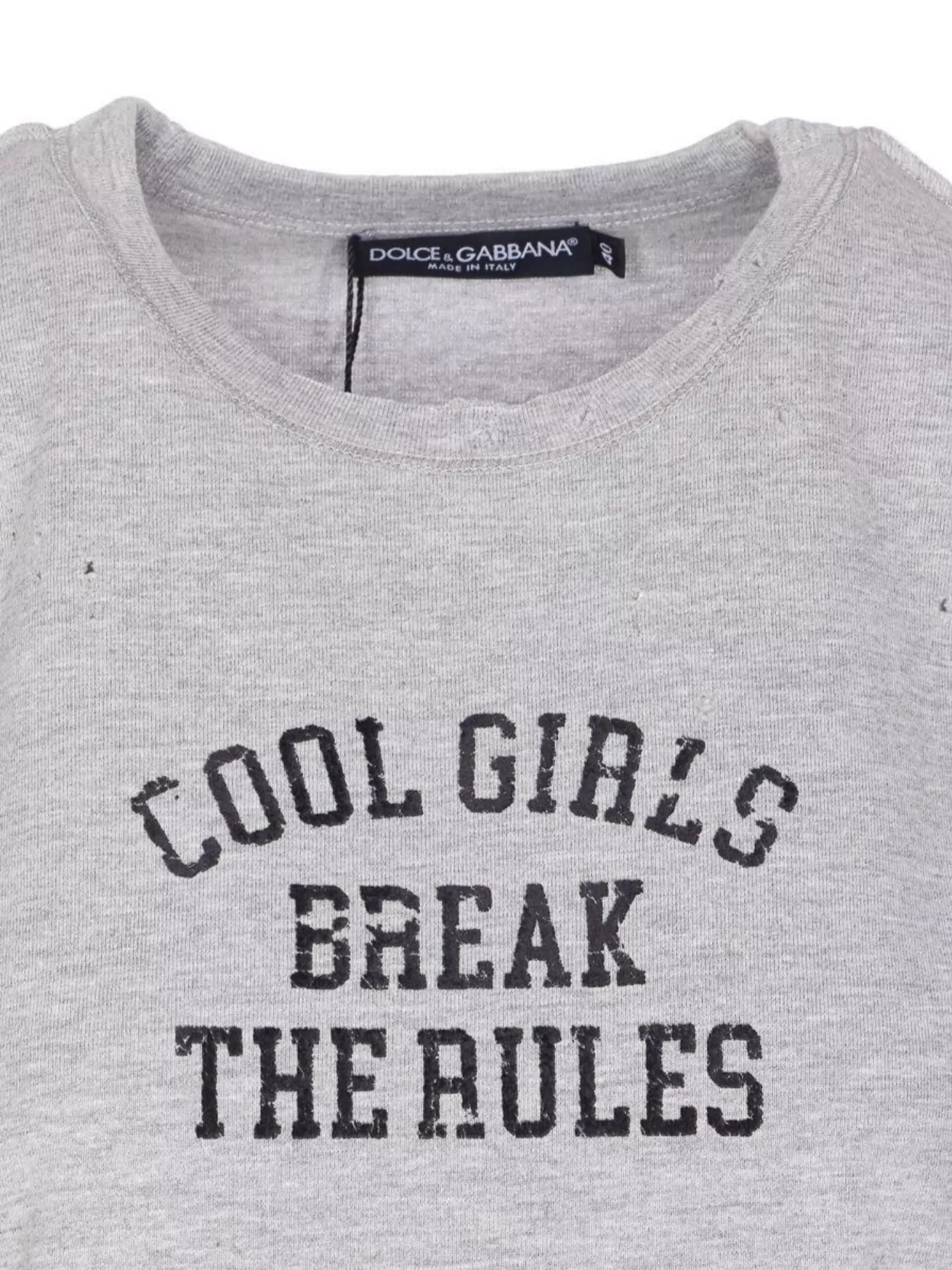 Dolce & Gabbana Graphic Print Casual Crewneck T-shirt In Gray