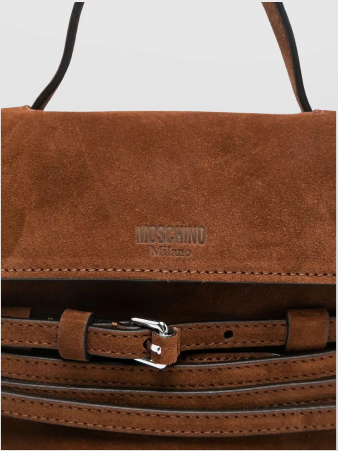 Moschino Suede Shoulder Bag Adjustable Strap