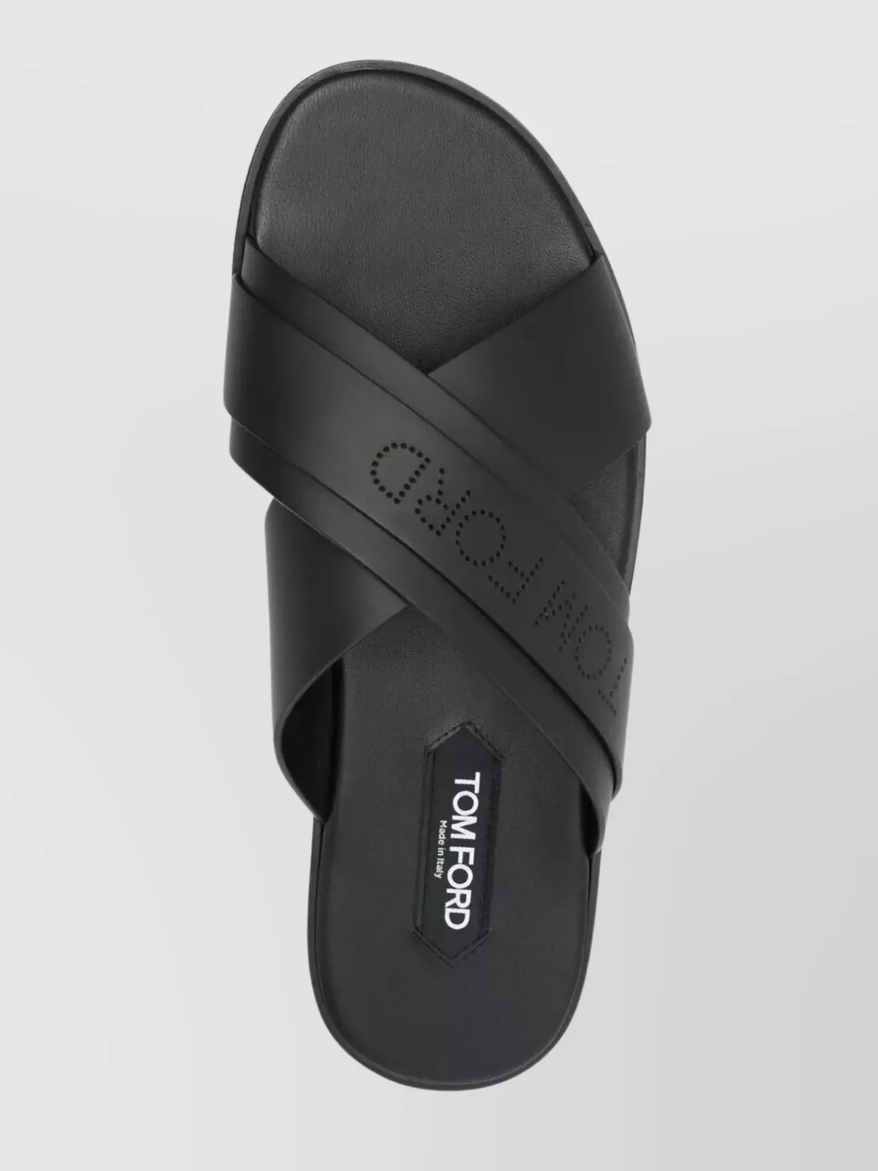 Tom Ford Logo-Perforated Cross Strap Slides Preston